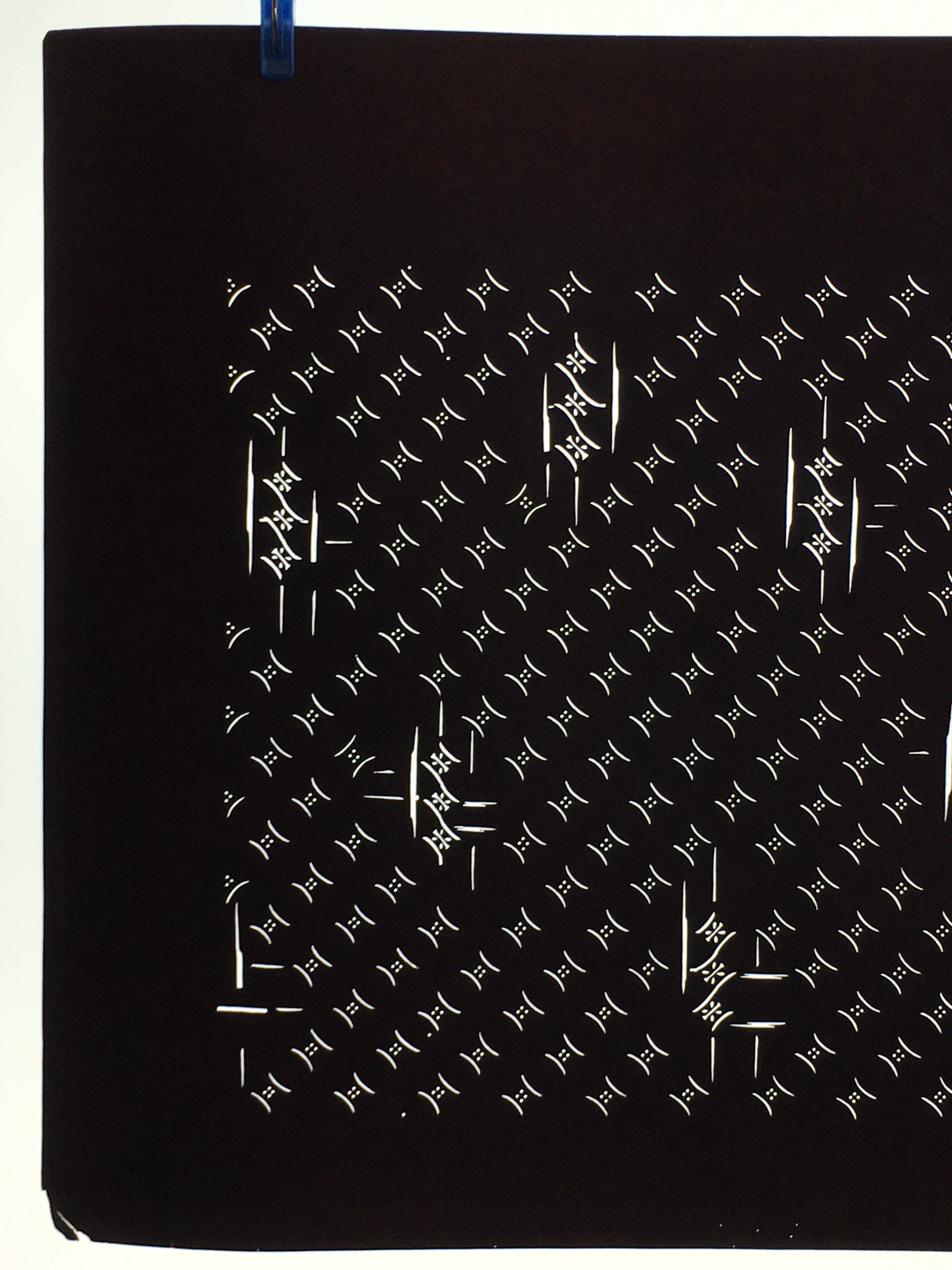 Antique Japanese Katagami Kimono Stencil Katazome Meiji Line Dot Design 4Y418