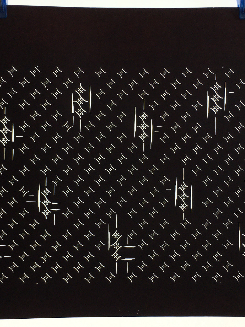 Antique Japanese Katagami Kimono Stencil Katazome Meiji Line Dot Design 4Y418