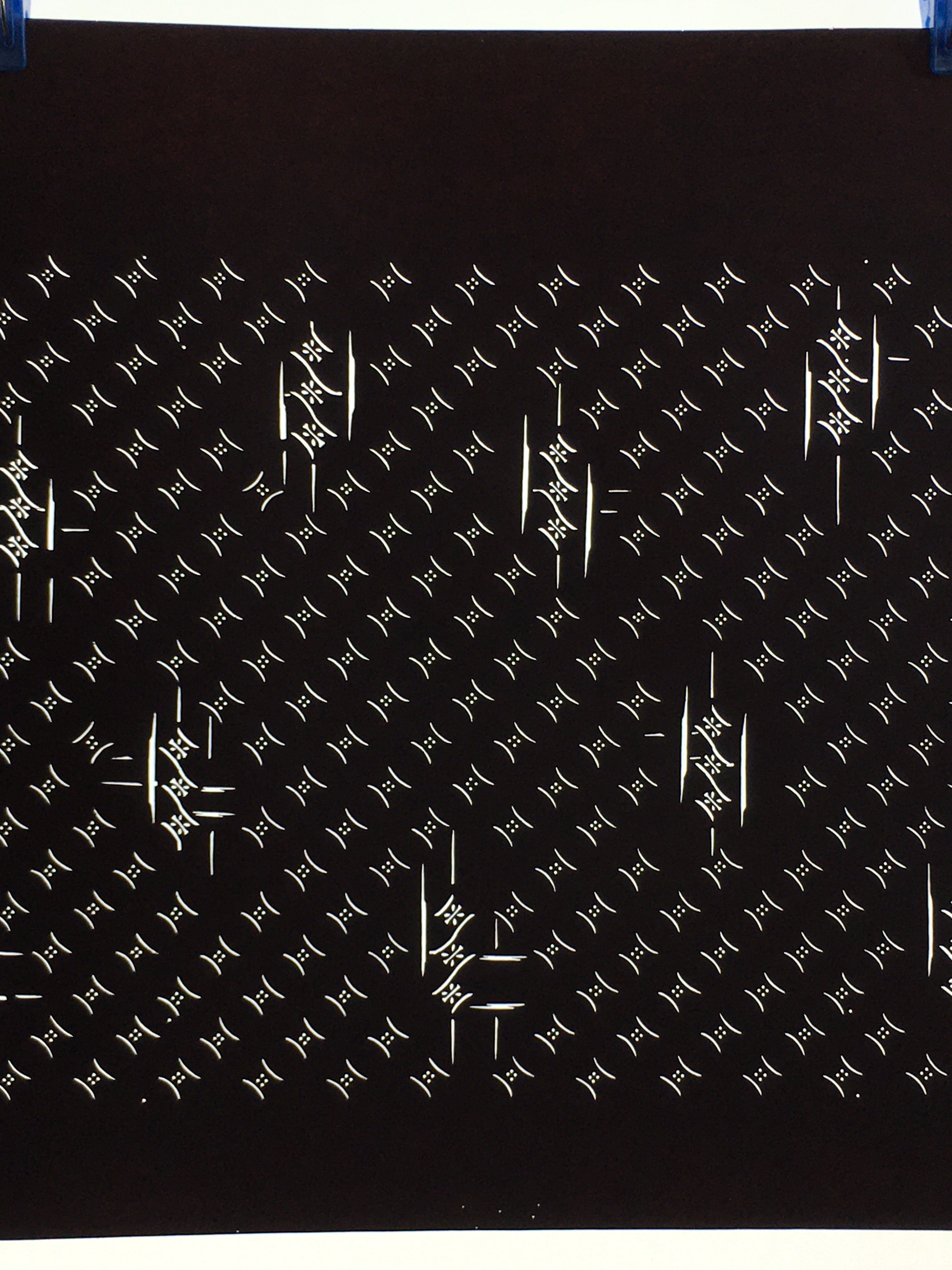 Antique Japanese Katagami Kimono Stencil Katazome Meiji Line Dot Design 4Y418
