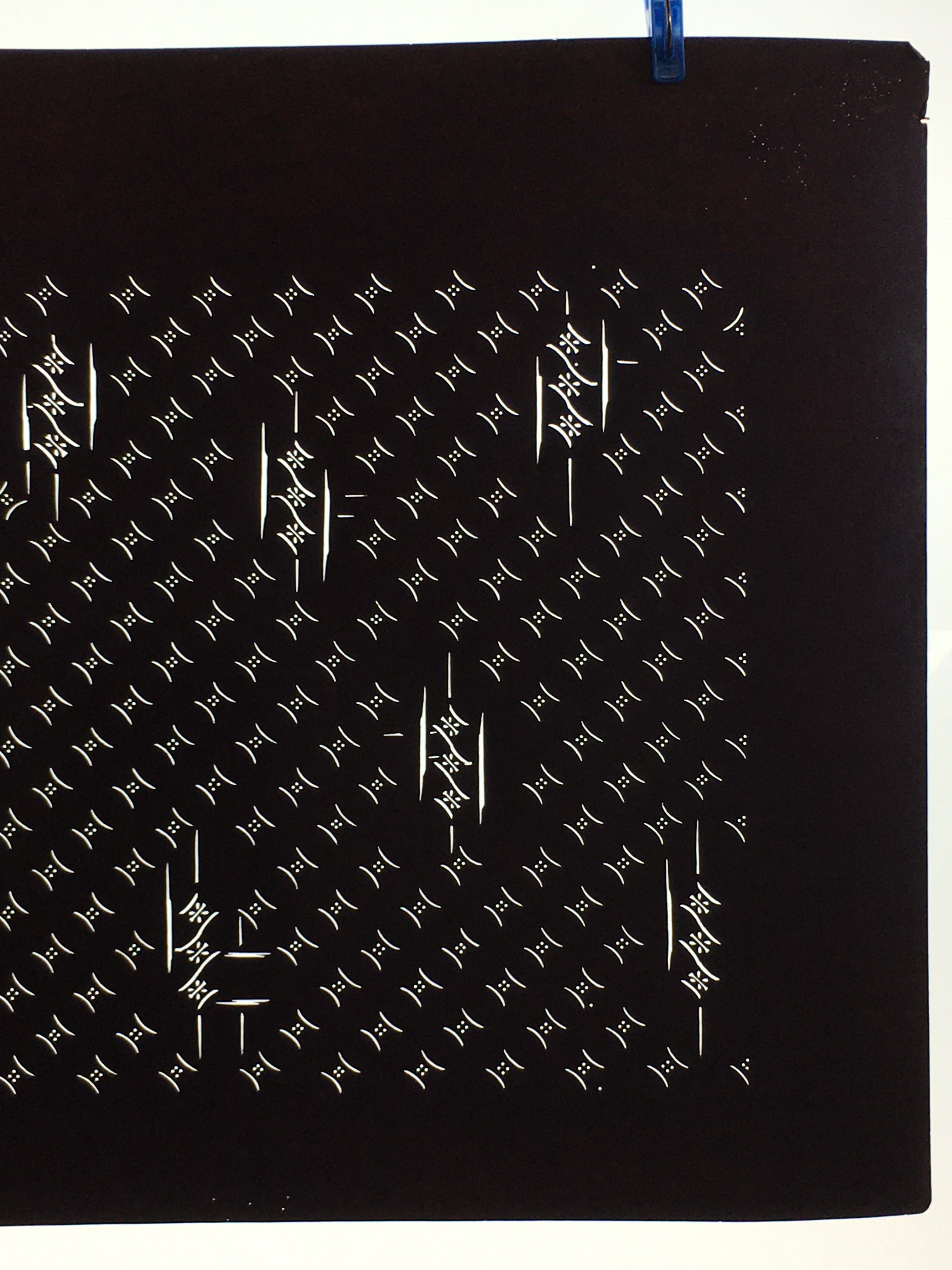 Antique Japanese Katagami Kimono Stencil Katazome Meiji Line Dot Design 4Y418