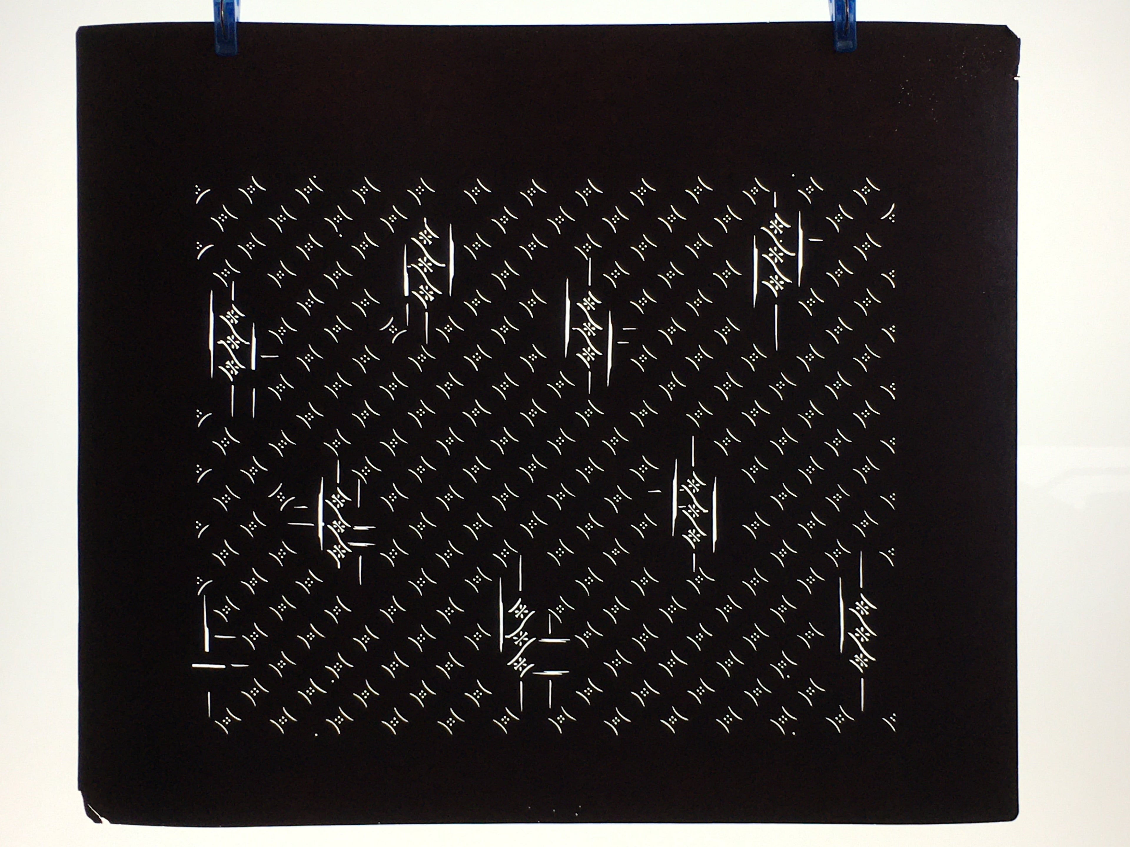 Antique Japanese Katagami Kimono Stencil Katazome Meiji Line Dot Design 4Y418