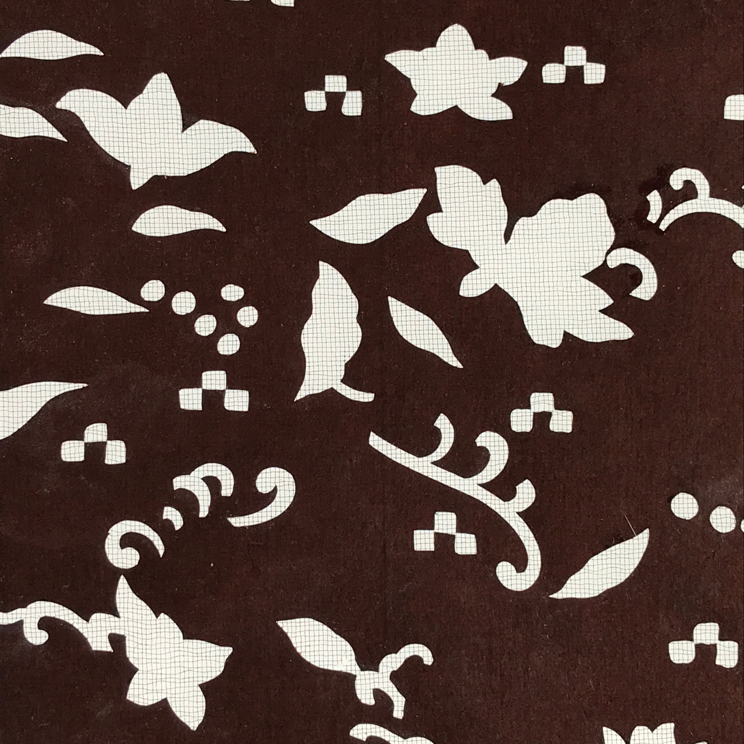 Antique Japanese Katagami Kimono Stencil Katazome Meiji Plant Design 4Y428
