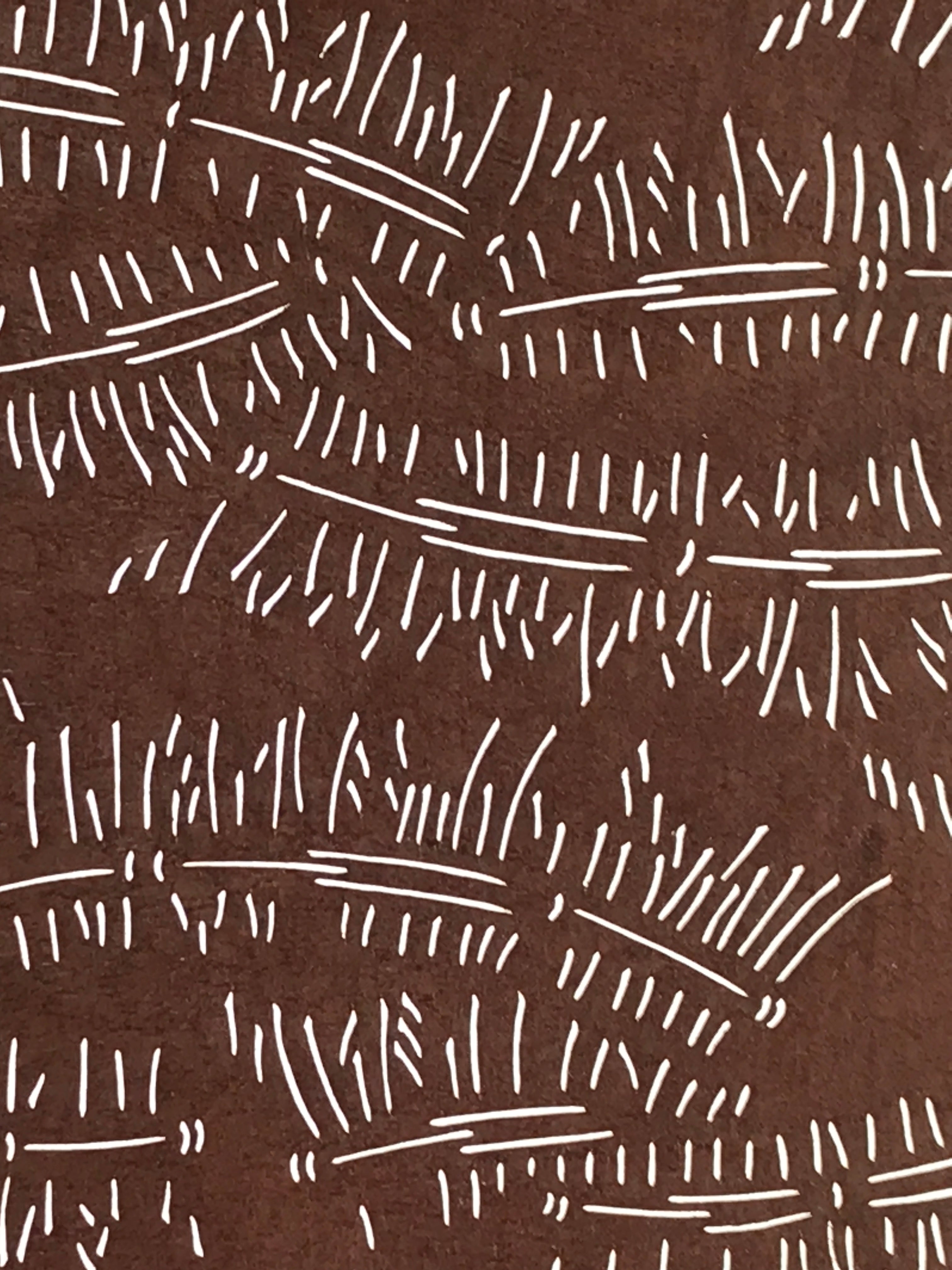 Antique Japanese Katagami Kimono Stencil Katazome Meiji Plants Design 4Y442
