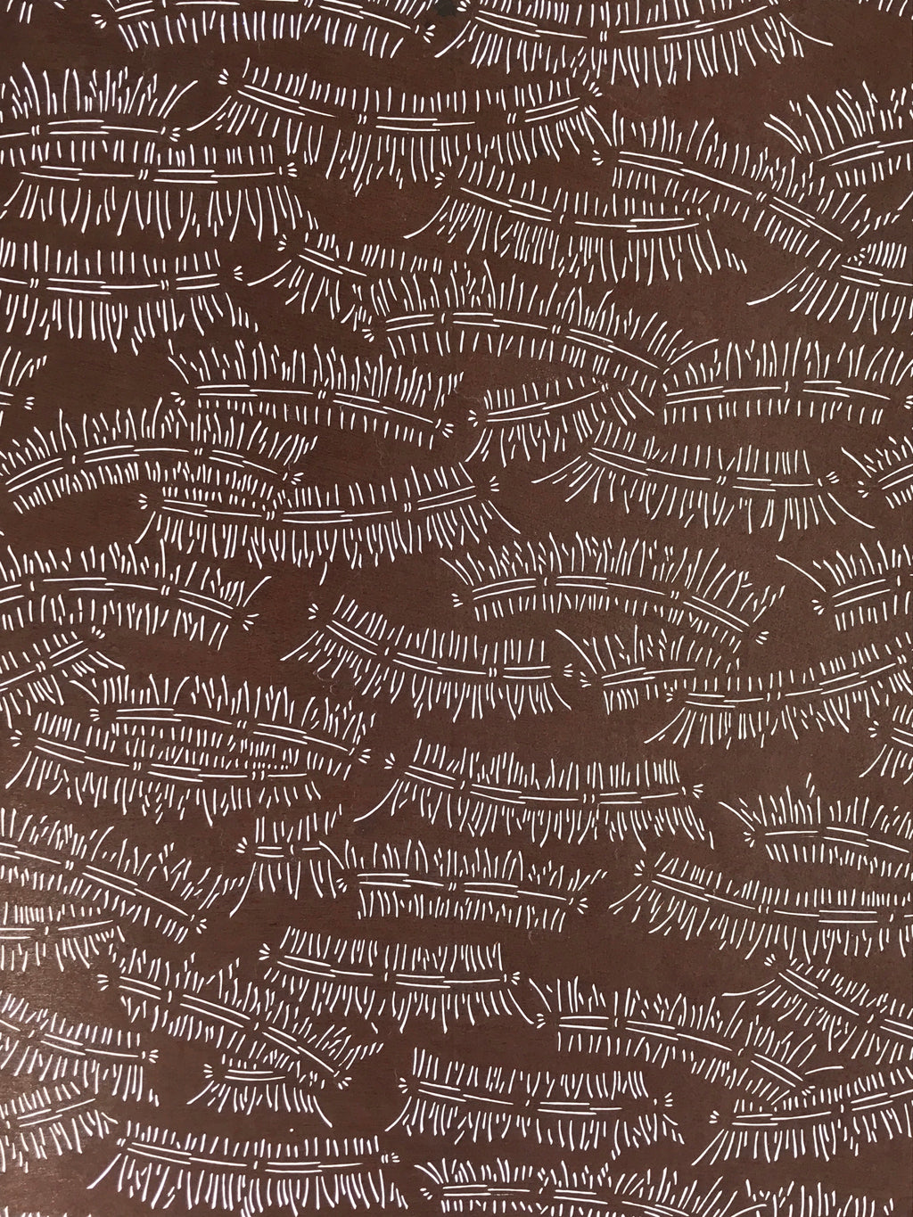 Antique Japanese Katagami Kimono Stencil Katazome Meiji Plants Design 4Y443