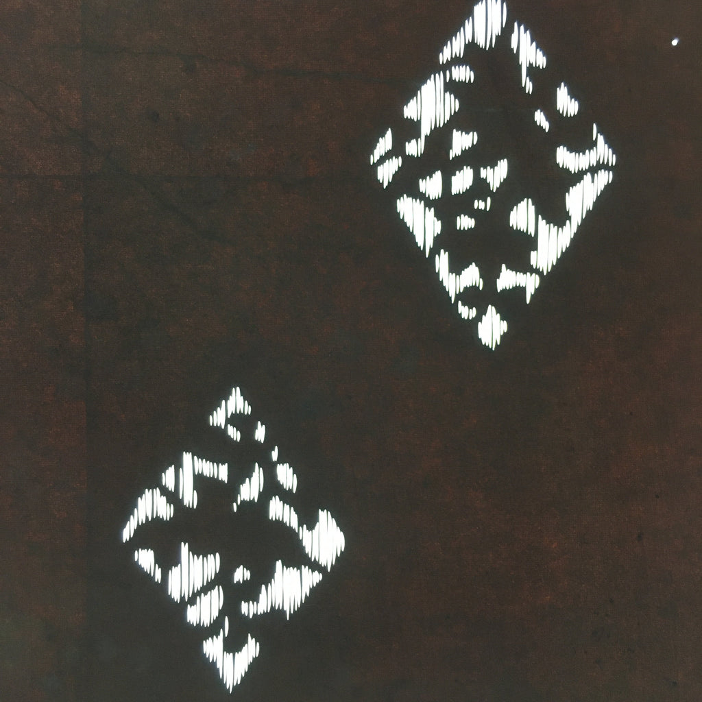 Antique Japanese Katagami Kimono Stencil Katazome Meiji Rhombus Design 4Y392
