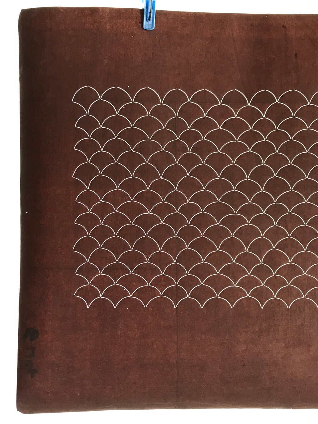 Antique Japanese Katagami Kimono Stencil Katazome Meiji Seigaiha Wave 4Y439