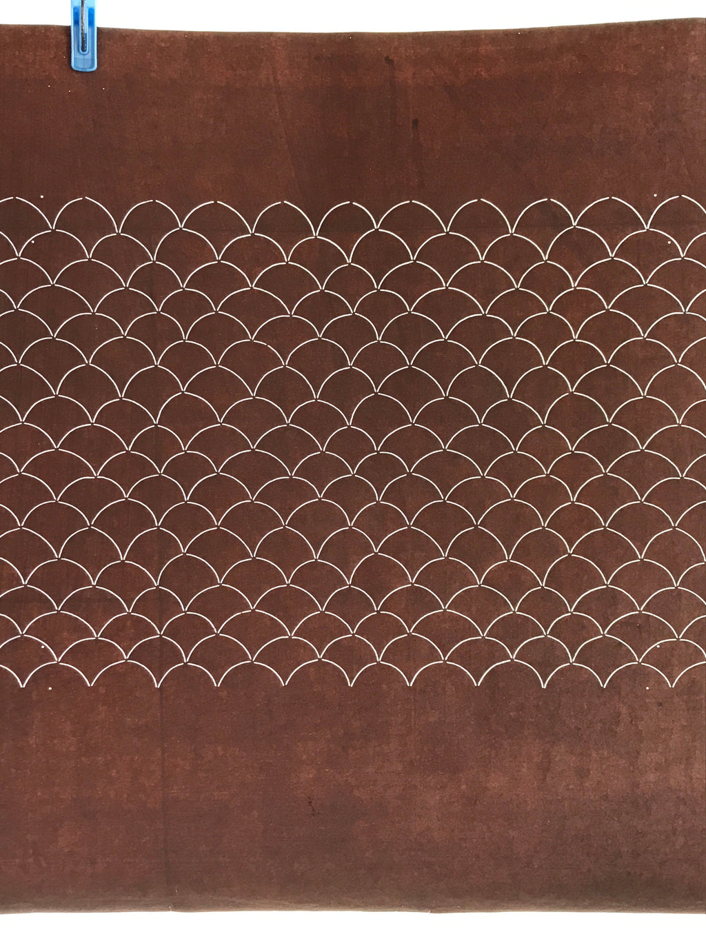 Antique Japanese Katagami Kimono Stencil Katazome Meiji Seigaiha Wave 4Y439