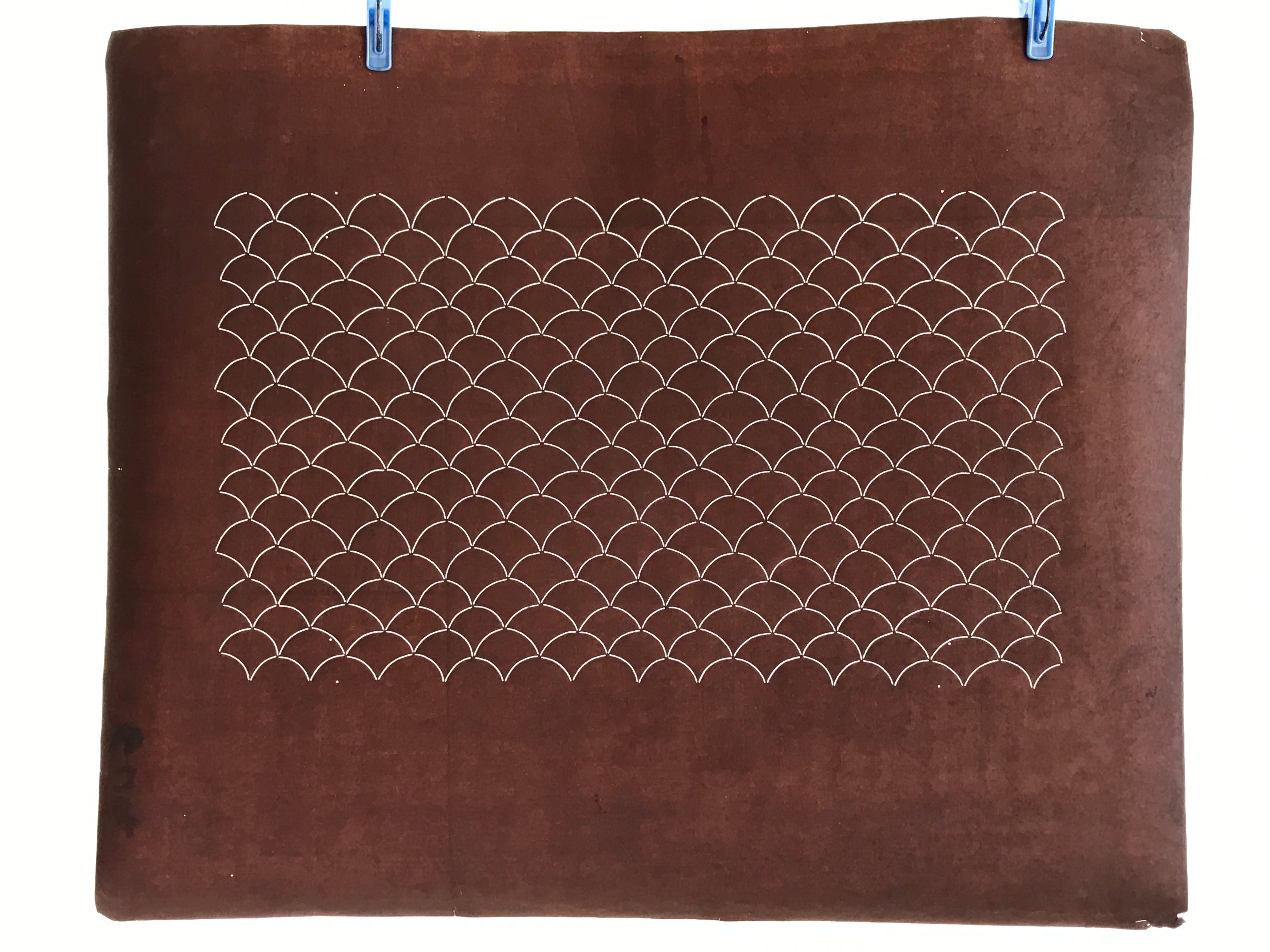 Antique Japanese Katagami Kimono Stencil Katazome Meiji Seigaiha Wave 4Y439