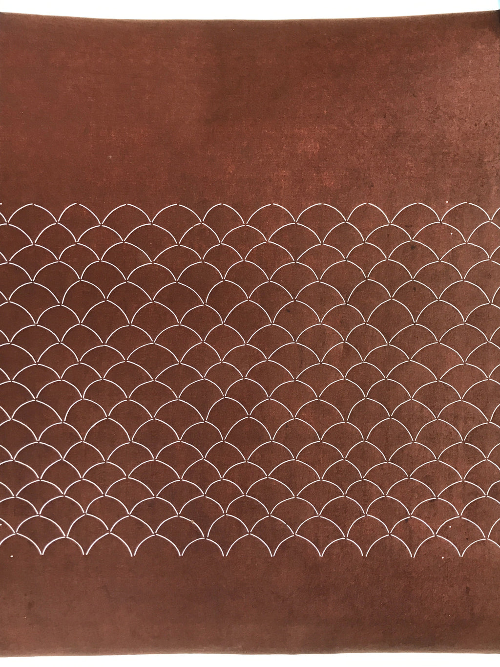 Antique Japanese Katagami Kimono Stencil Katazome Meiji Seigaiha Wave 4Y440
