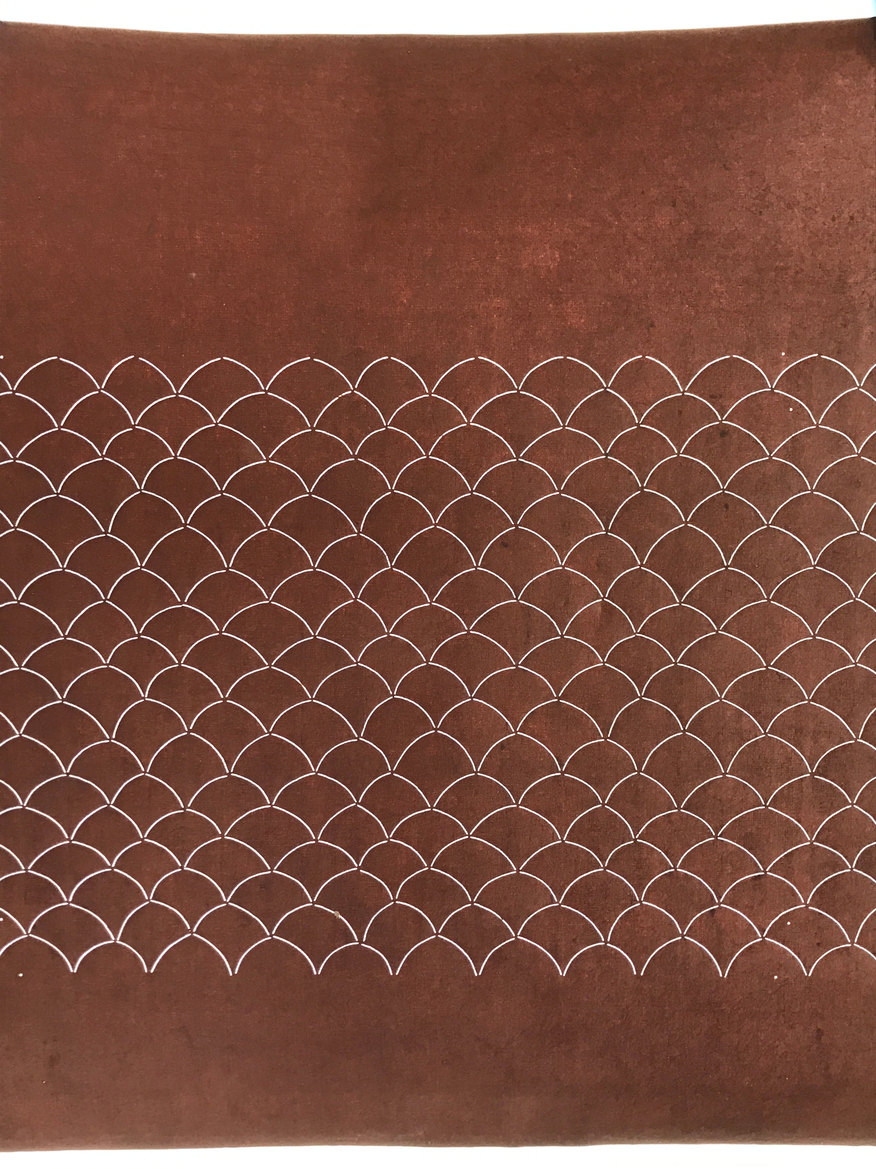 Antique Japanese Katagami Kimono Stencil Katazome Meiji Seigaiha Wave 4Y440