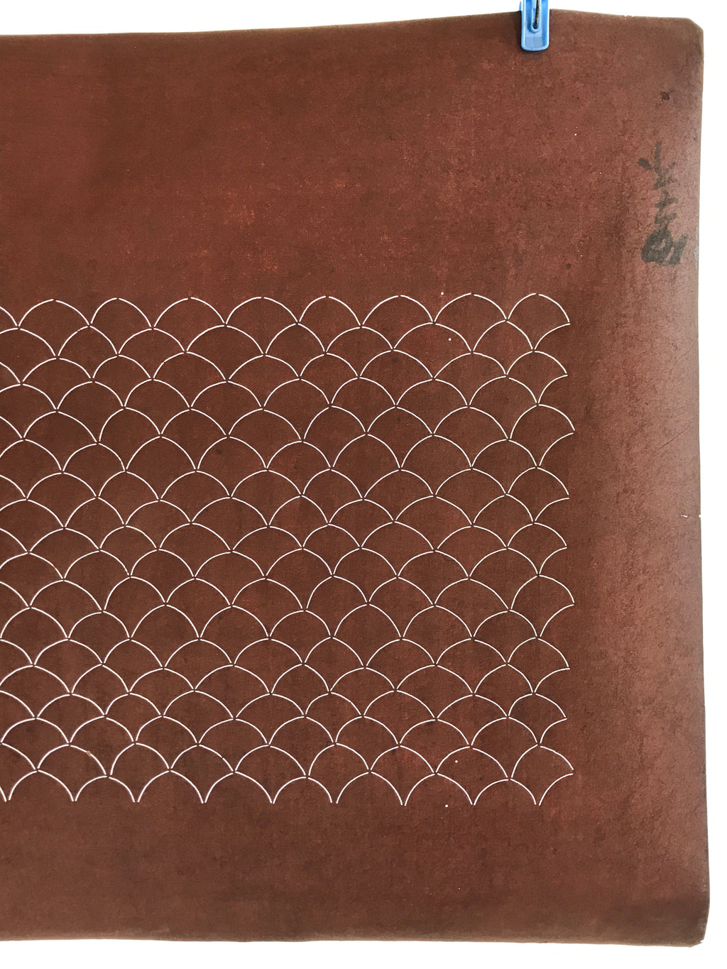 Antique Japanese Katagami Kimono Stencil Katazome Meiji Seigaiha Wave 4Y440