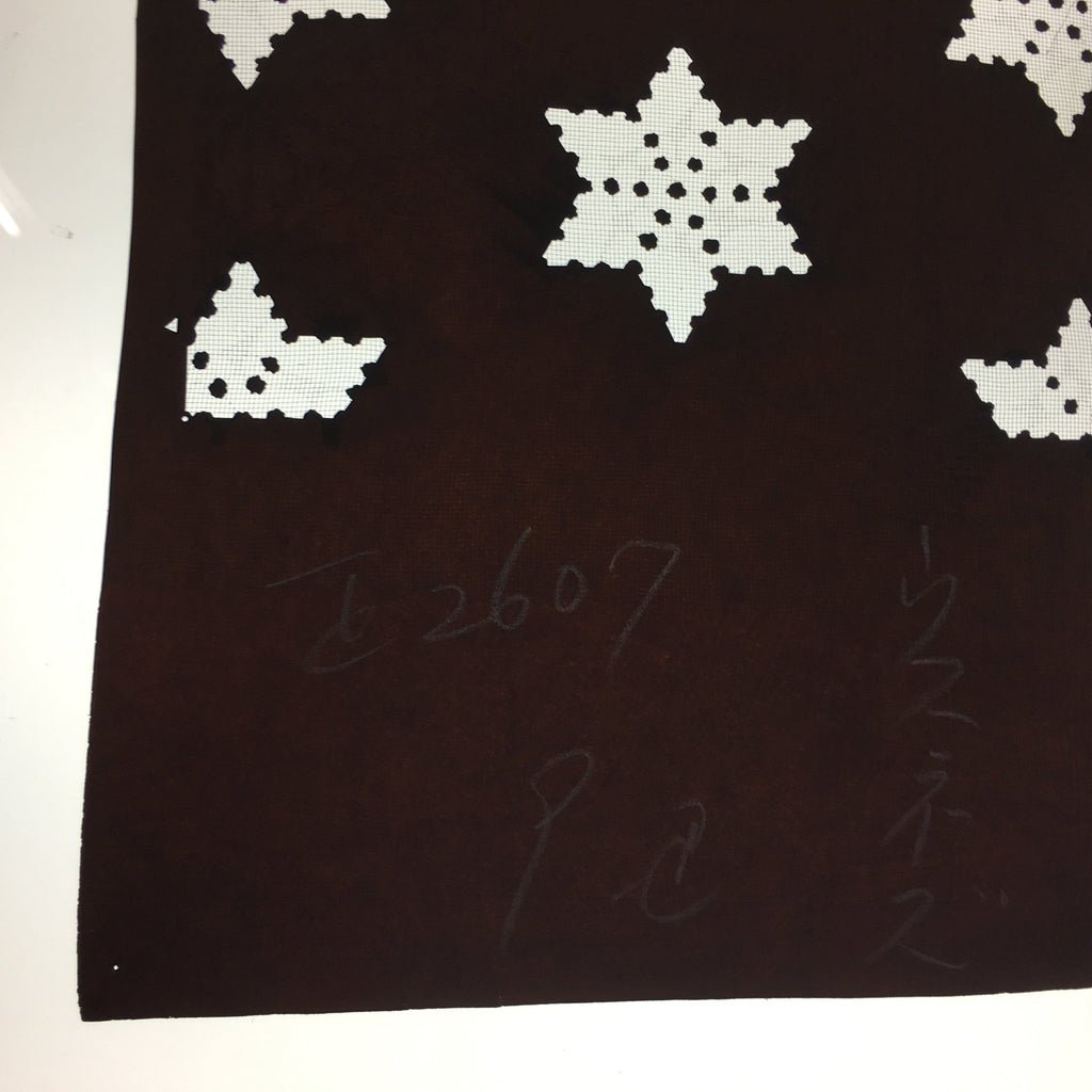 Antique Japanese Katagami Kimono Stencil Katazome Meiji Snow Crystal Star C353