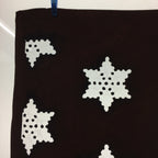 Antique Japanese Katagami Kimono Stencil Katazome Meiji Snow Crystal Star C353