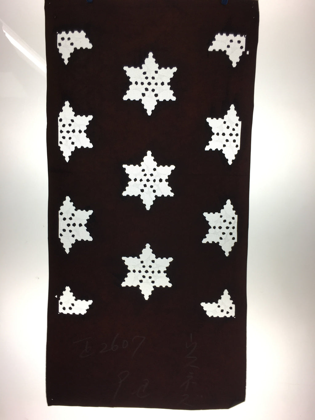 Antique Japanese Katagami Kimono Stencil Katazome Meiji Snow Crystal Star C353