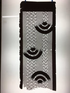 Antique Japanese Katagami Kimono Stencil Katazome Mesh Square C743