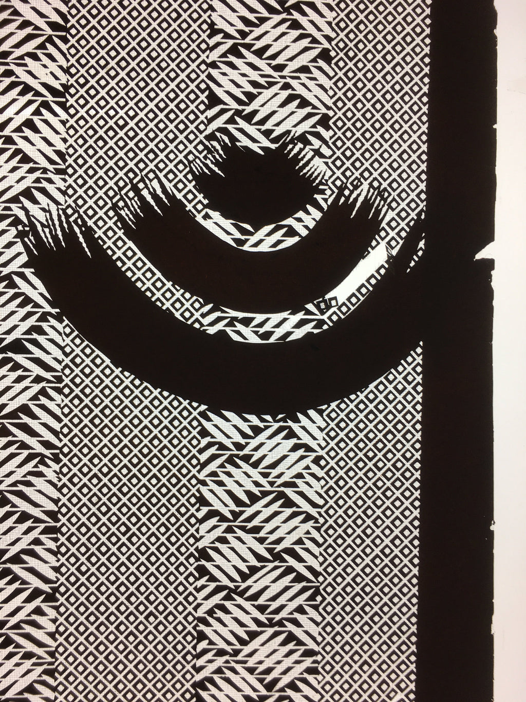 Antique Japanese Katagami Kimono Stencil Katazome Mesh Square C743