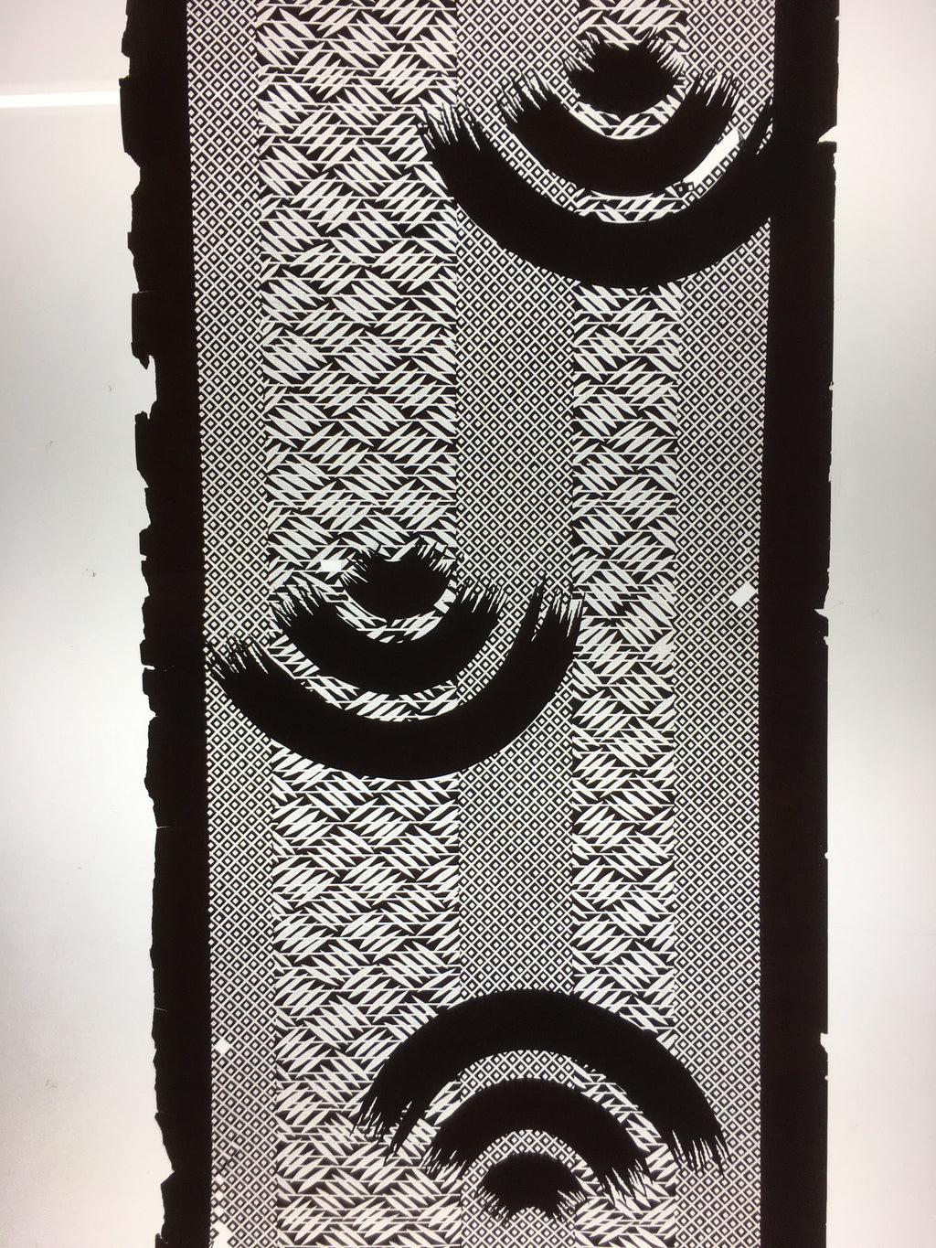 Antique Japanese Katagami Kimono Stencil Katazome Mesh Square C743