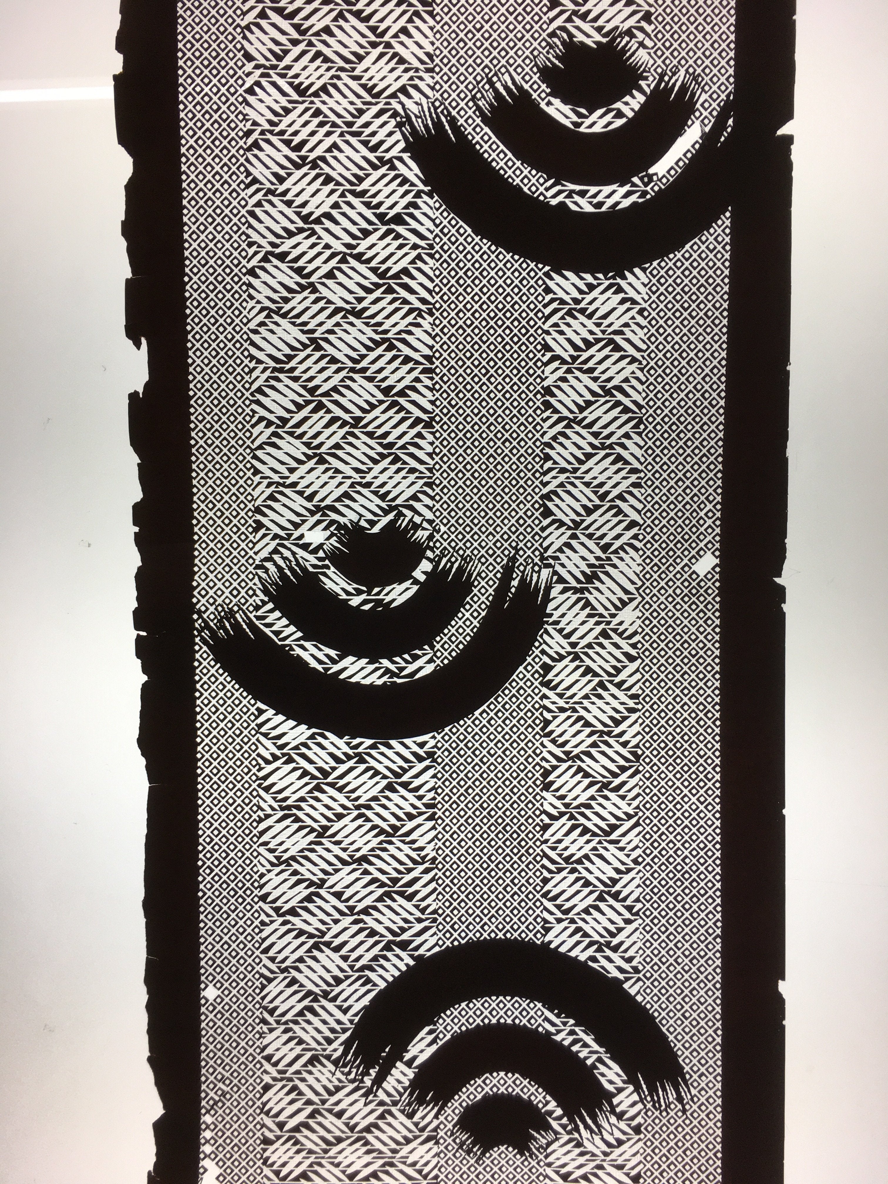 Antique Japanese Katagami Kimono Stencil Katazome Mesh Square C743