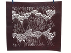 Antique Japanese Katagami Kimono Stencil Katazome Mountain Valley Forest 4Y498