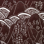 Antique Japanese Katagami Kimono Stencil Katazome Mountain Valley Forest 4Y498