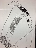 Antique Japanese Katagami Kimono Stencil Katazome Paper Strip Tanzaku C744