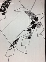 Antique Japanese Katagami Kimono Stencil Katazome Paper Strip Tanzaku C744