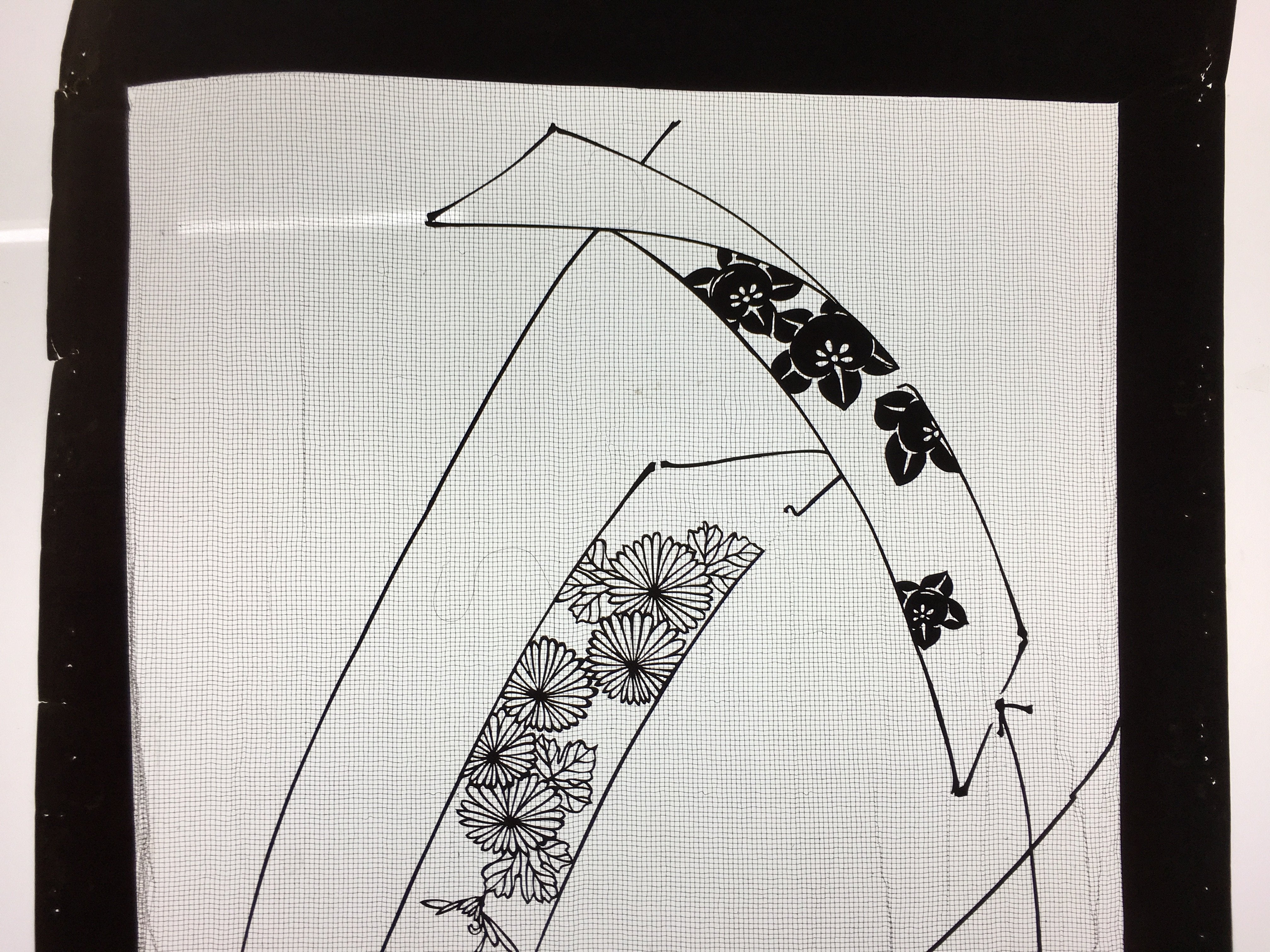 Antique Japanese Katagami Kimono Stencil Katazome Paper Strip Tanzaku C744
