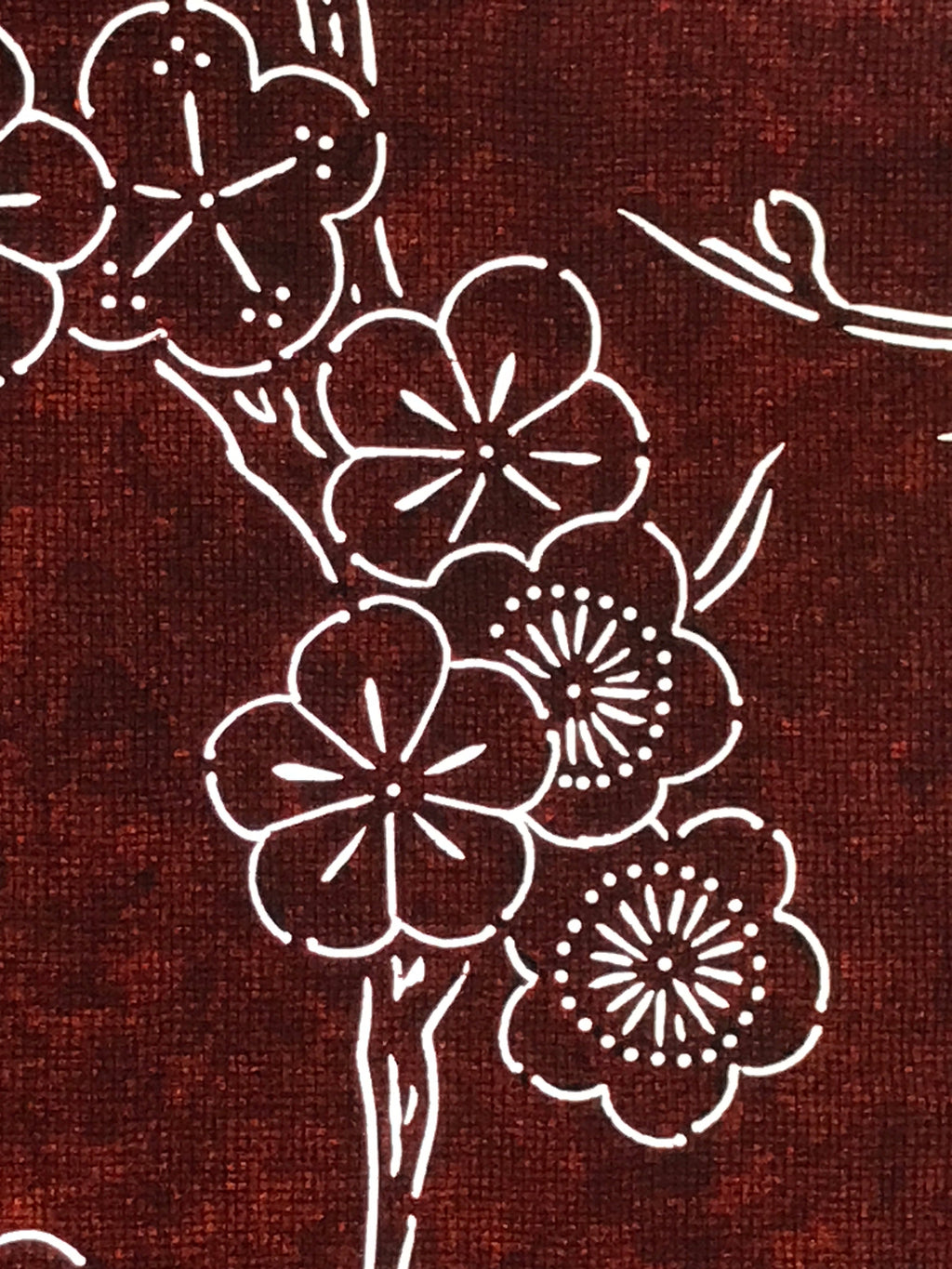 Antique Japanese Katagami Kimono Stencil Katazome Plum Blossom Flower 4Y458