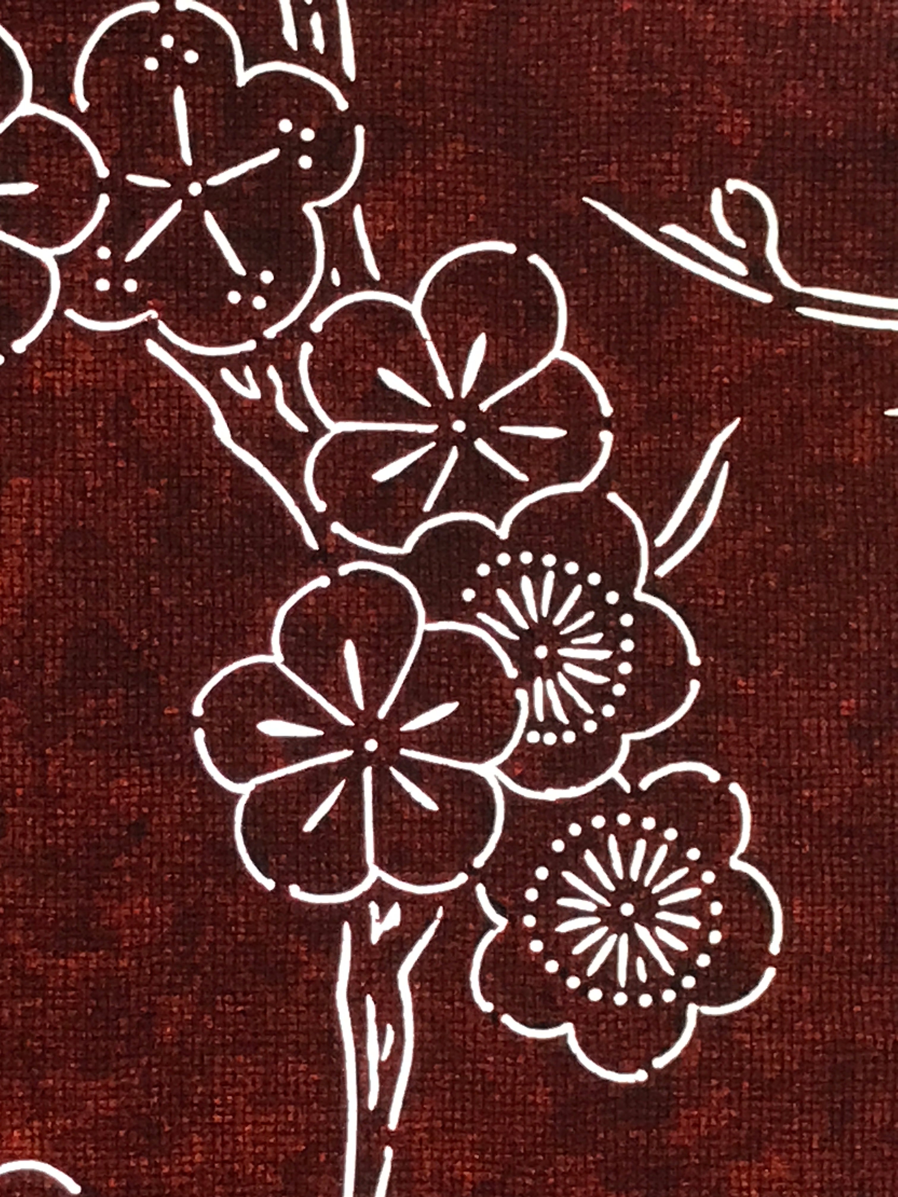 Antique Japanese Katagami Kimono Stencil Katazome Plum Blossom Flower 4Y458