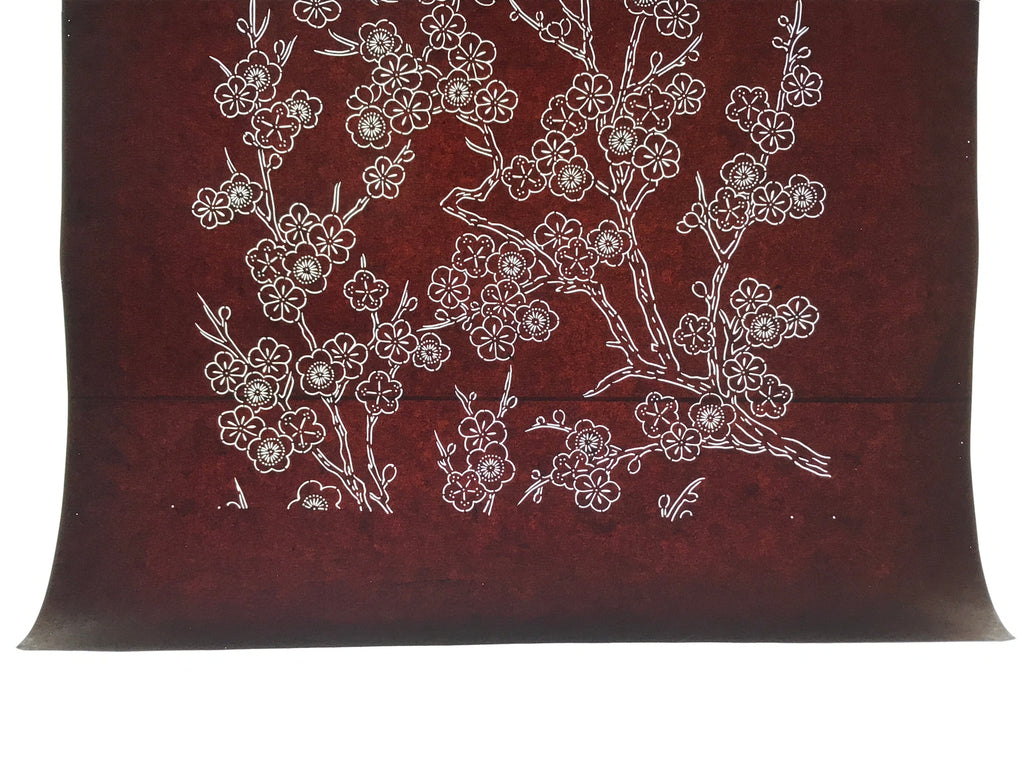 Antique Japanese Katagami Kimono Stencil Katazome Plum Blossom Flower 4Y458