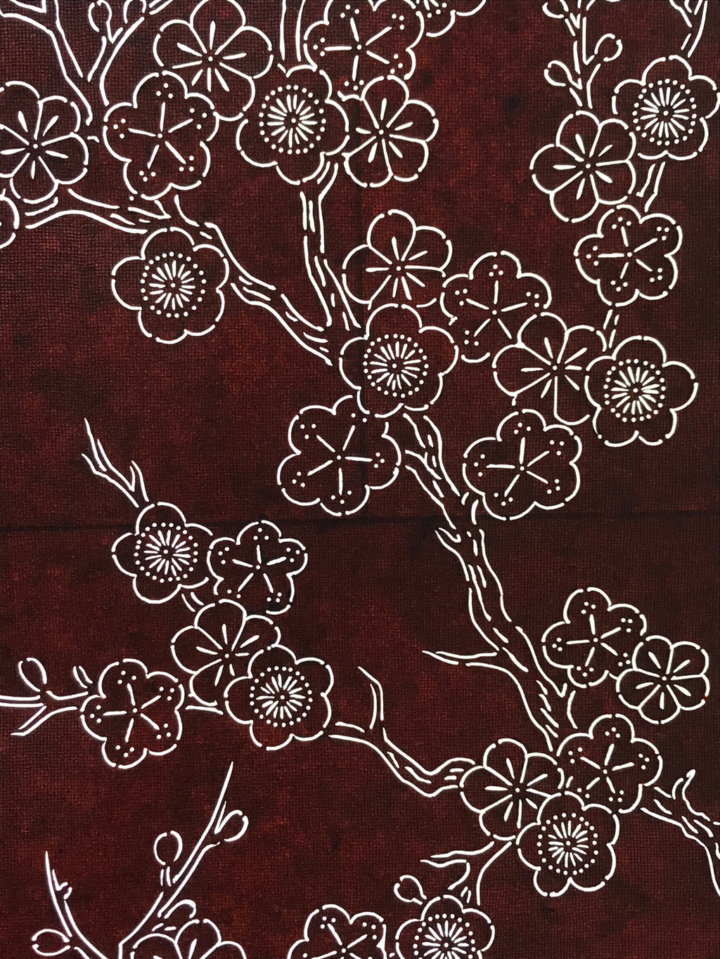 Antique Japanese Katagami Kimono Stencil Katazome Plum Blossom Flower 4Y458