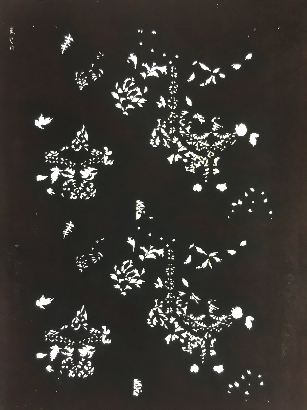 Antique Japanese Katagami Kimono Stencil Katazome Small Plant Leaves C780