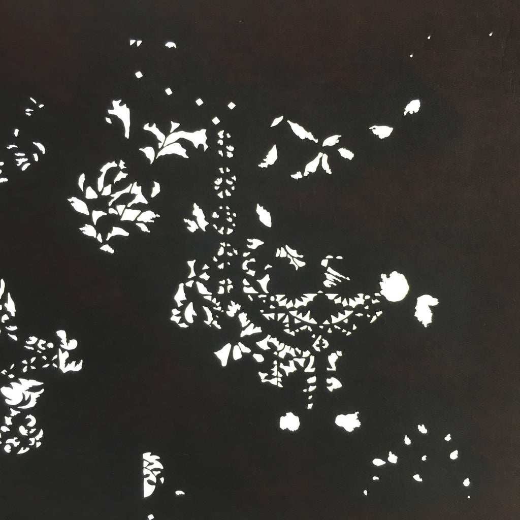 Antique Japanese Katagami Kimono Stencil Katazome Small Plant Leaves C780