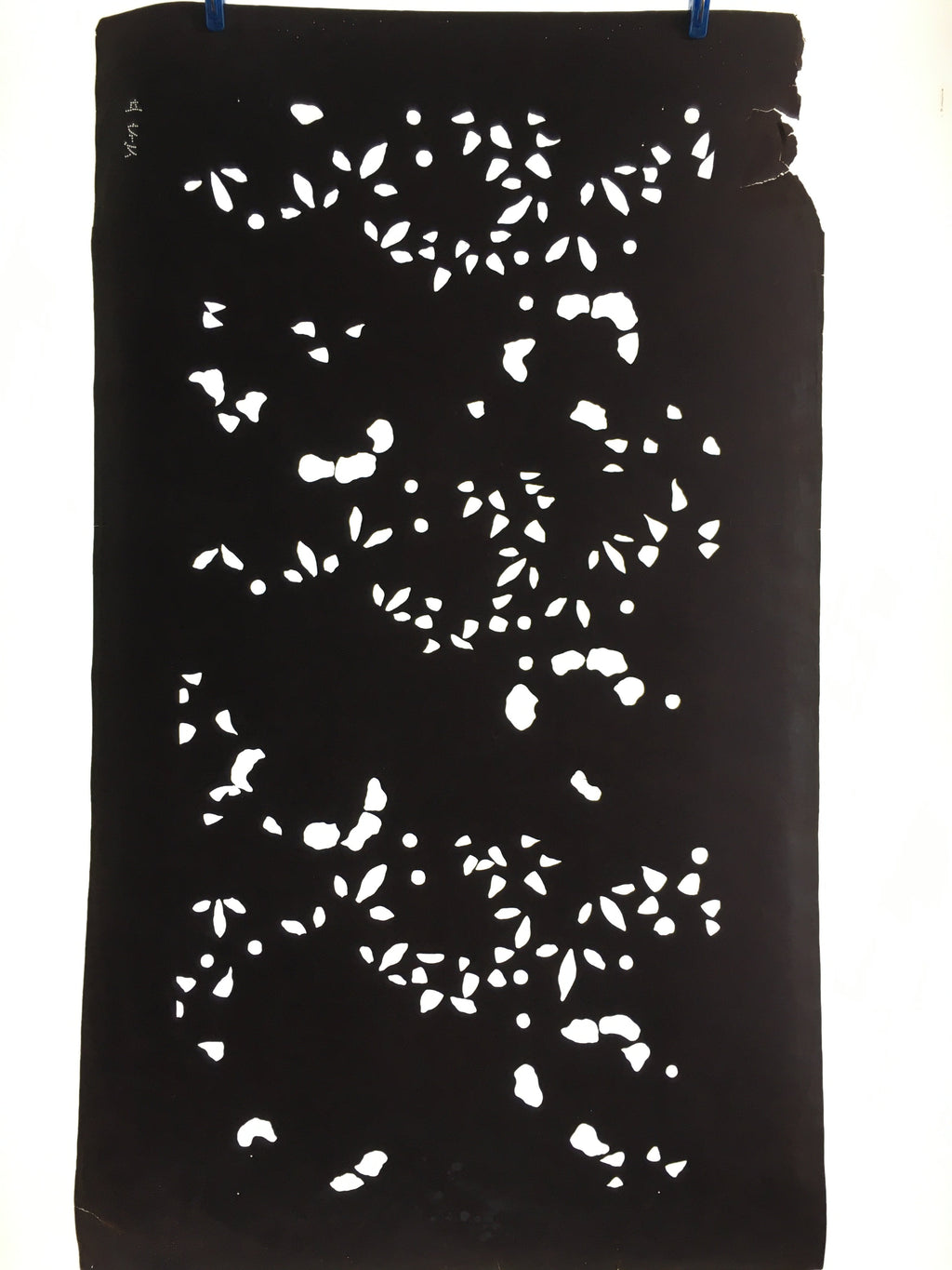 Antique Japanese Katagami Kimono Stencil Katazome Small Plant Leaves C781