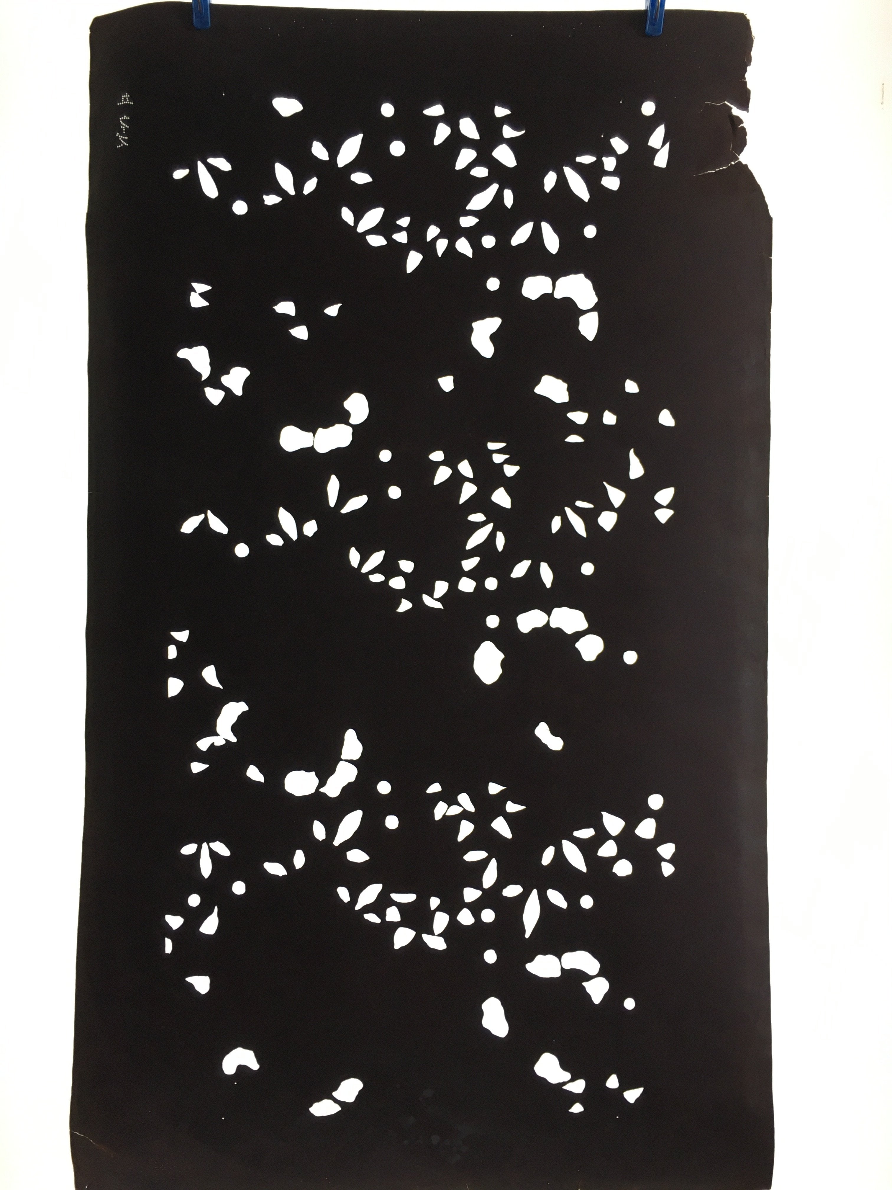 Antique Japanese Katagami Kimono Stencil Katazome Small Plant Leaves C781