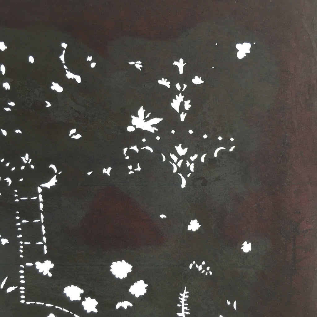 Antique Japanese Katagami Kimono Stencil Katazome Small Plants Ladder C783