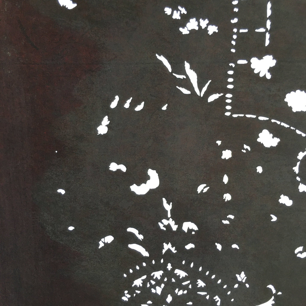 Antique Japanese Katagami Kimono Stencil Katazome Small Plants Ladder C783