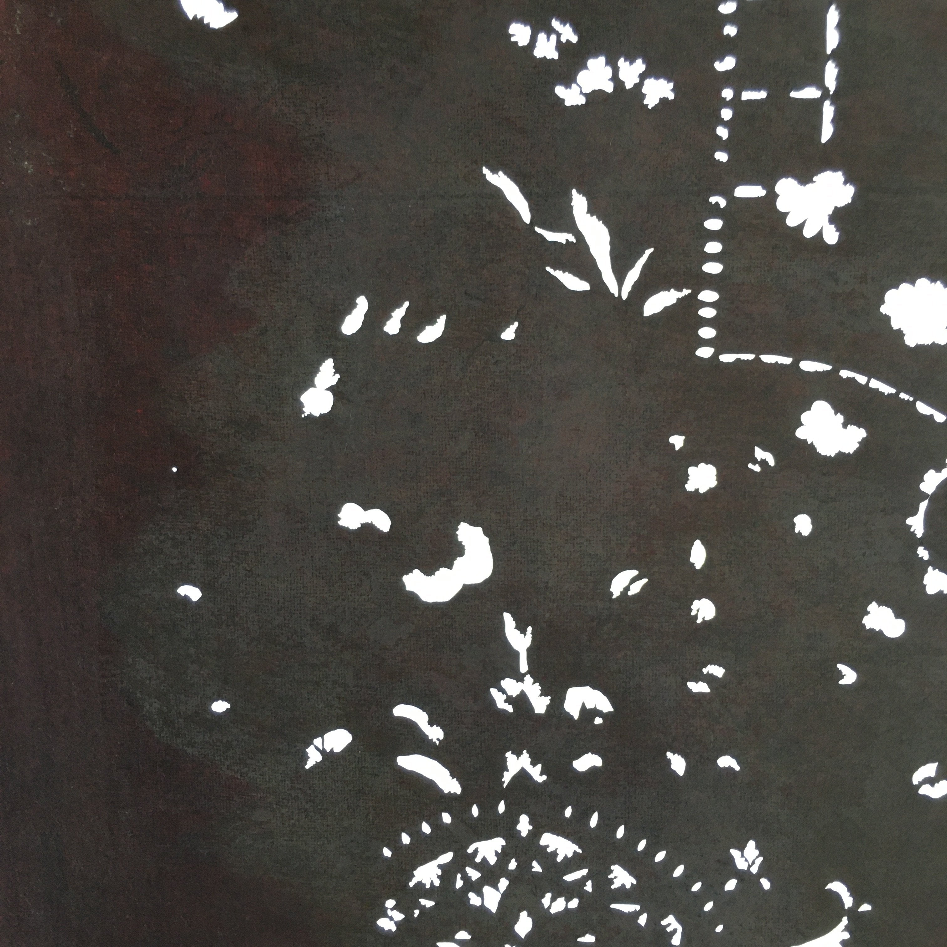 Antique Japanese Katagami Kimono Stencil Katazome Small Plants Ladder C783