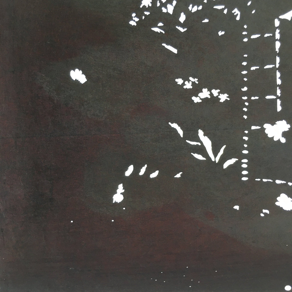 Antique Japanese Katagami Kimono Stencil Katazome Small Plants Ladder C783