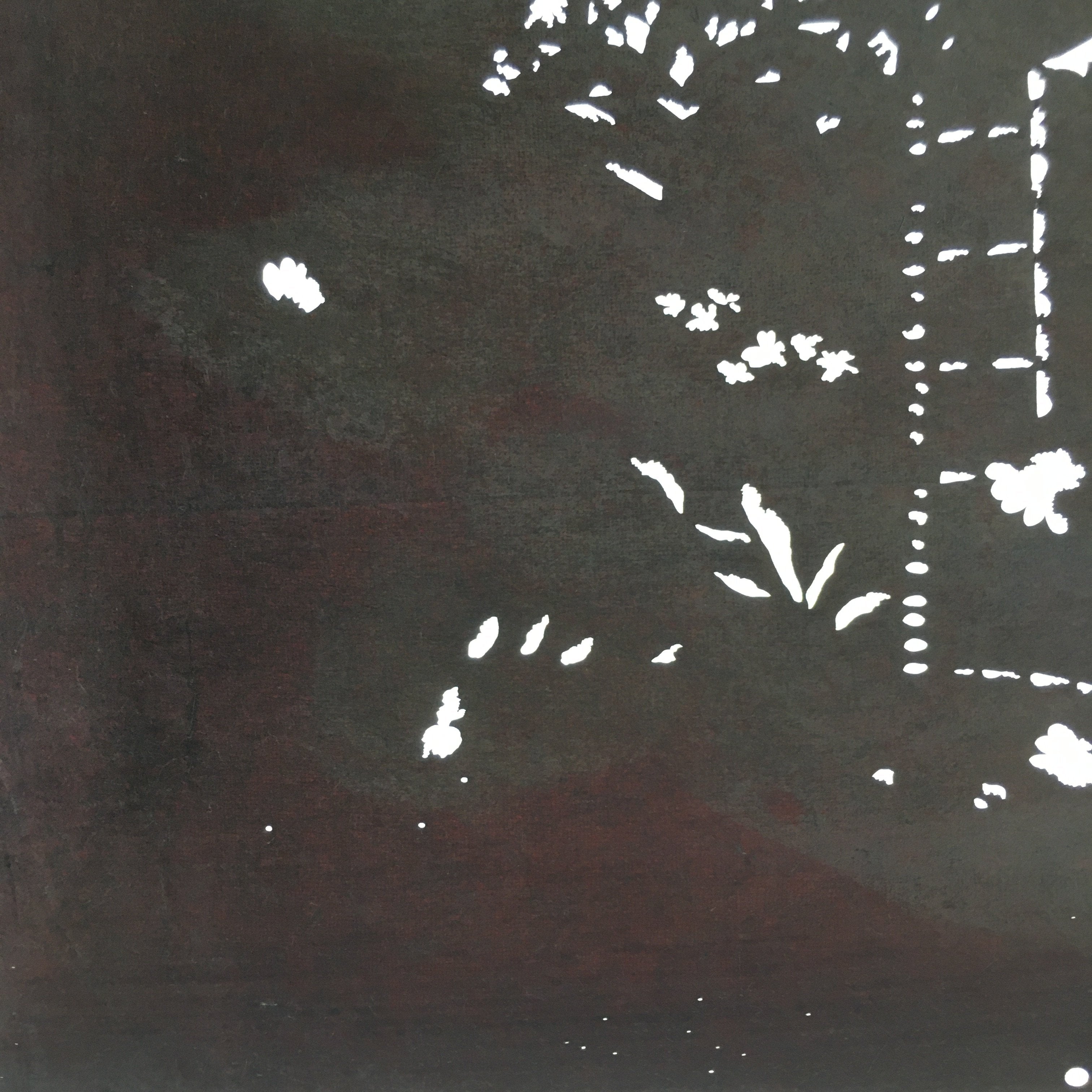 Antique Japanese Katagami Kimono Stencil Katazome Small Plants Ladder C783