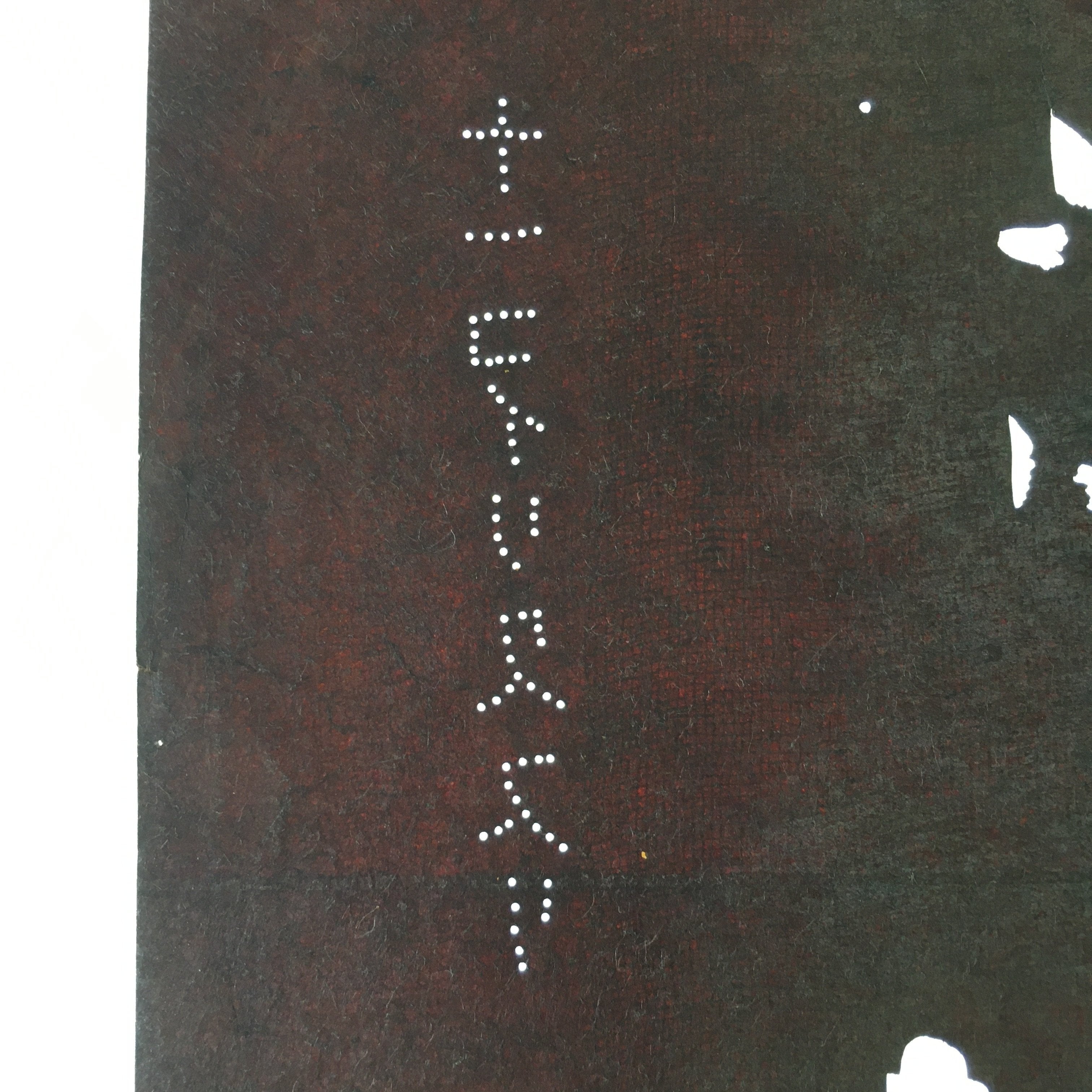 Antique Japanese Katagami Kimono Stencil Katazome Small Plants Ladder C783
