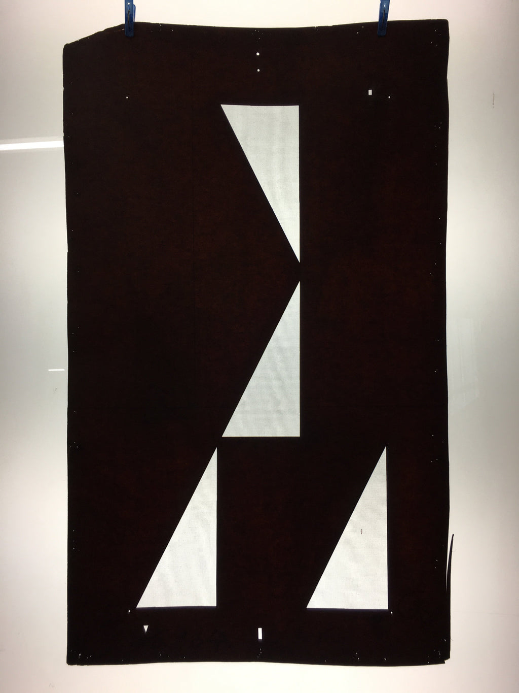 Antique Japanese Katagami Kimono Stencil Katazome Triangle Geometric C767