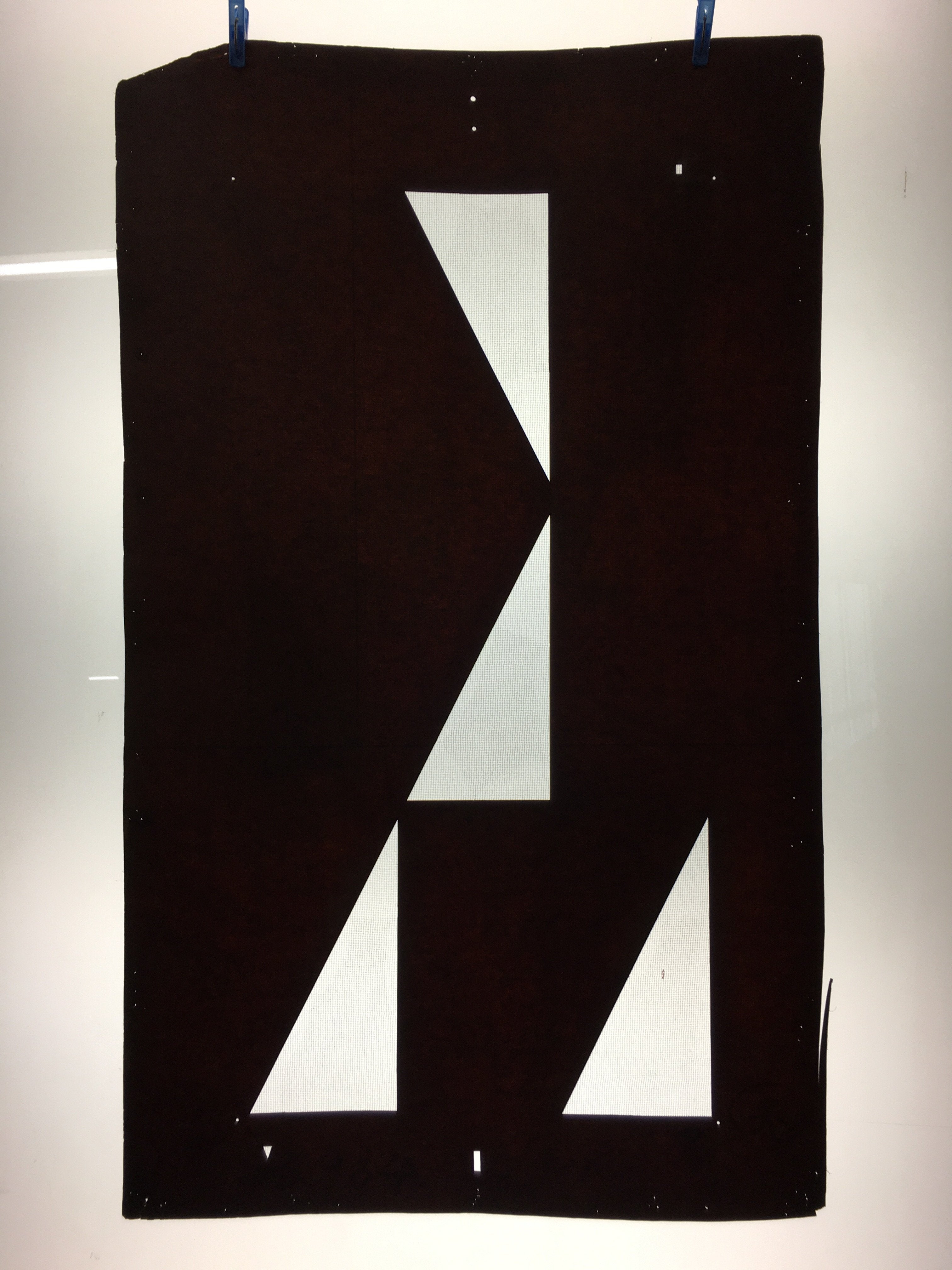 Antique Japanese Katagami Kimono Stencil Katazome Triangle Geometric C767