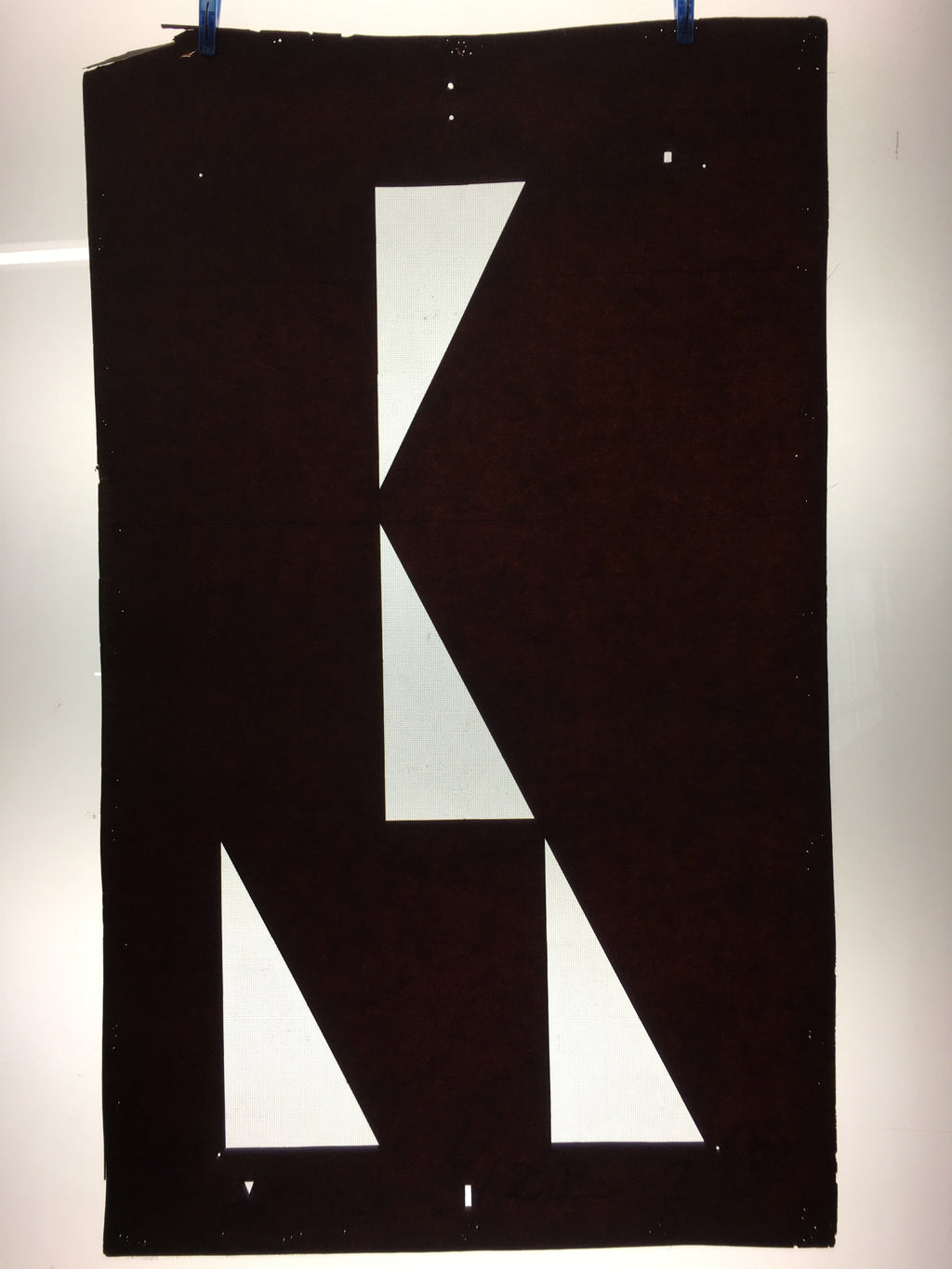 Antique Japanese Katagami Kimono Stencil Katazome Triangle Geometric C768