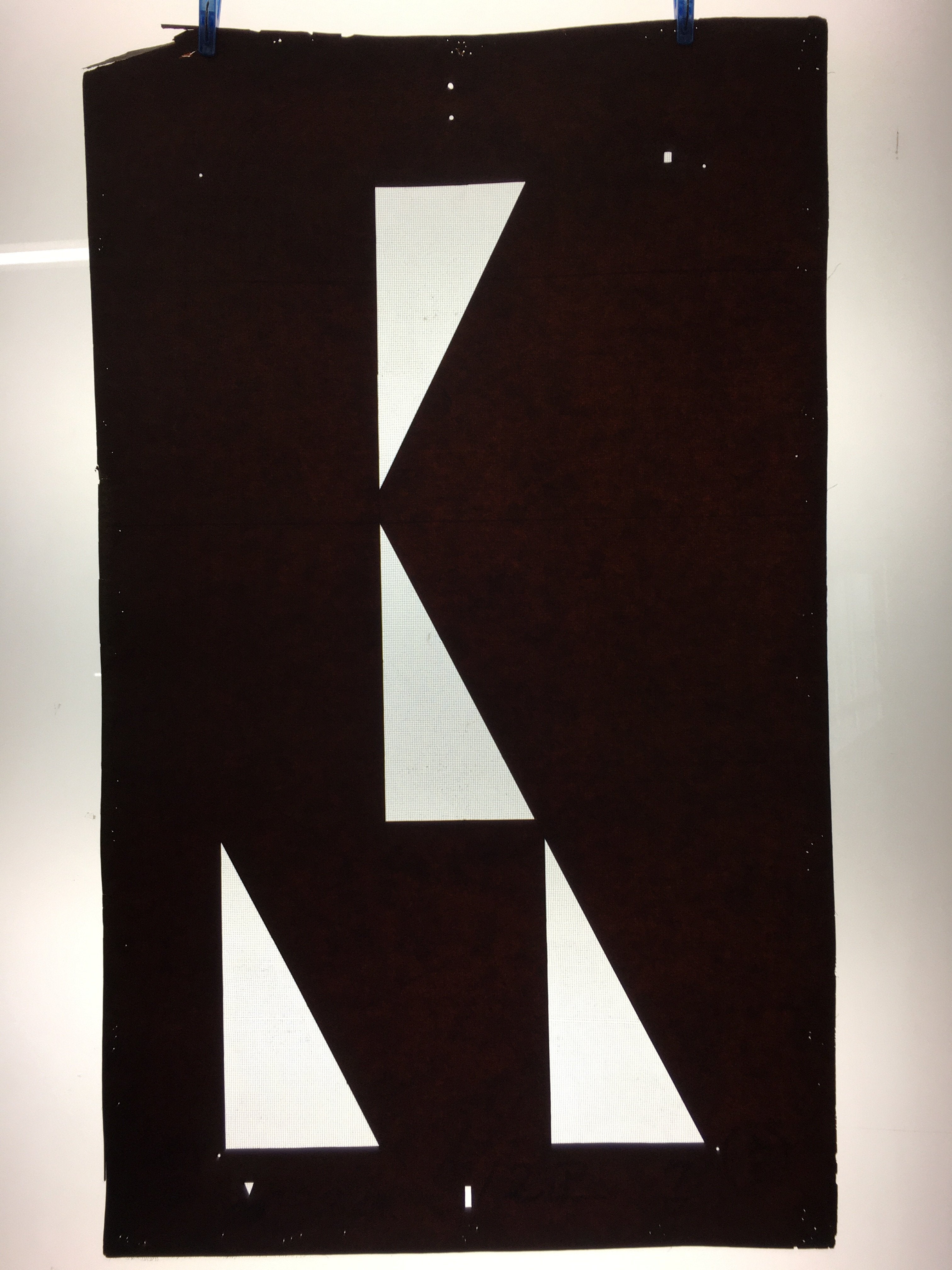 Antique Japanese Katagami Kimono Stencil Katazome Triangle Geometric C768