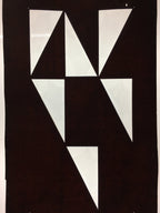 Antique Japanese Katagami Kimono Stencil Katazome Triangle Geometric C769