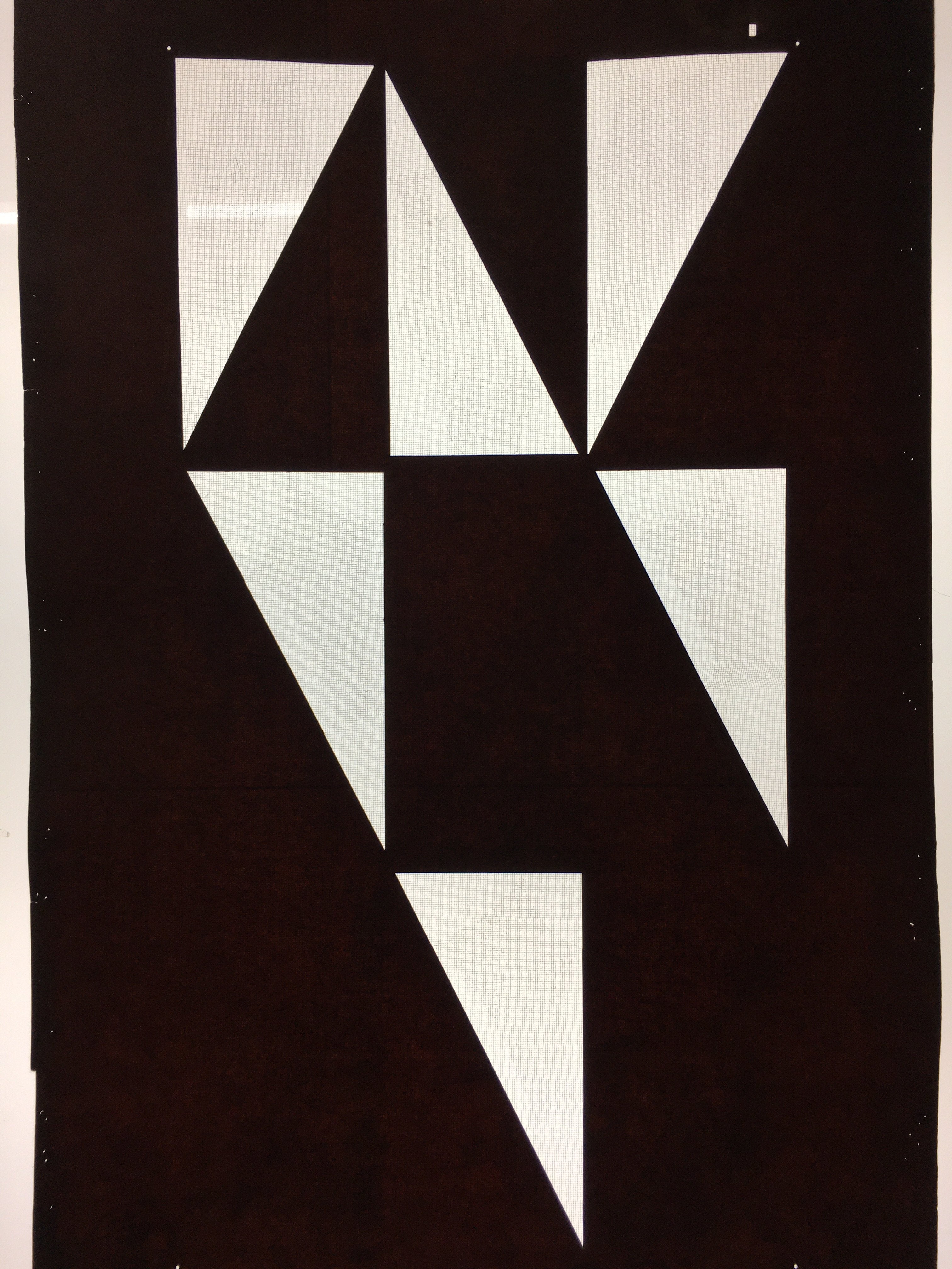 Antique Japanese Katagami Kimono Stencil Katazome Triangle Geometric C769