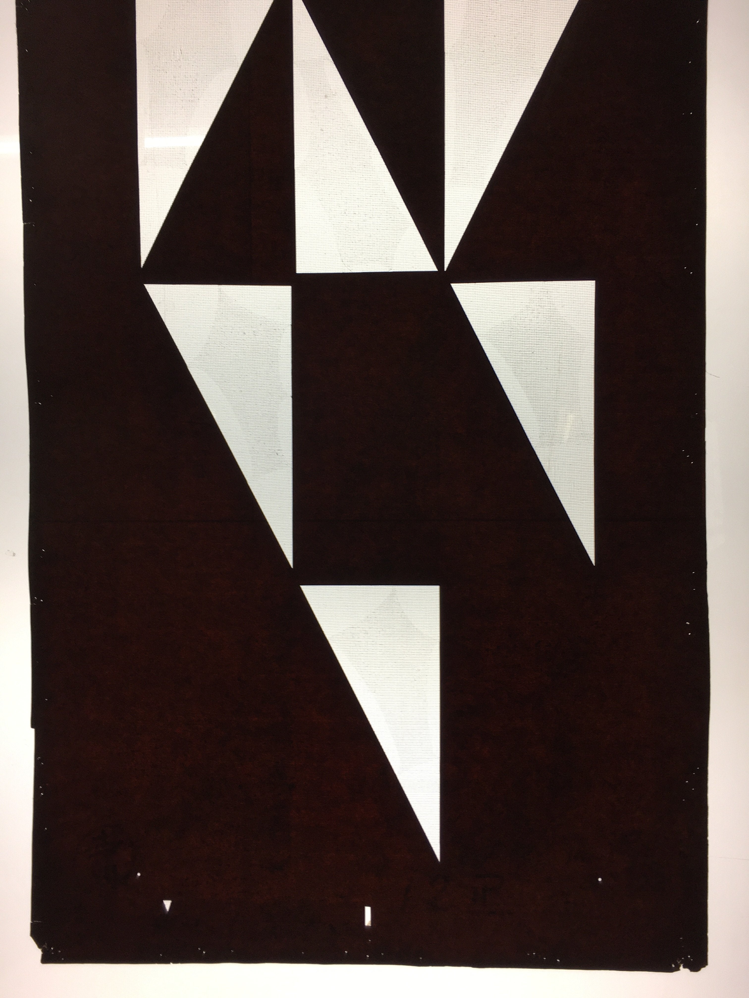 Antique Japanese Katagami Kimono Stencil Katazome Triangle Geometric C769