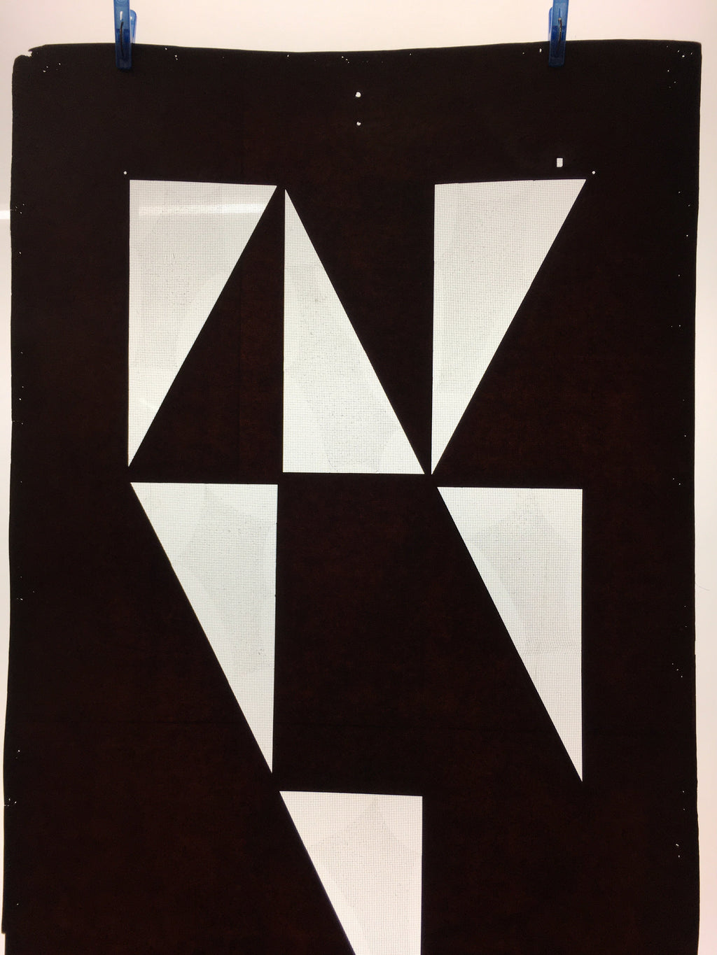 Antique Japanese Katagami Kimono Stencil Katazome Triangle Geometric C769