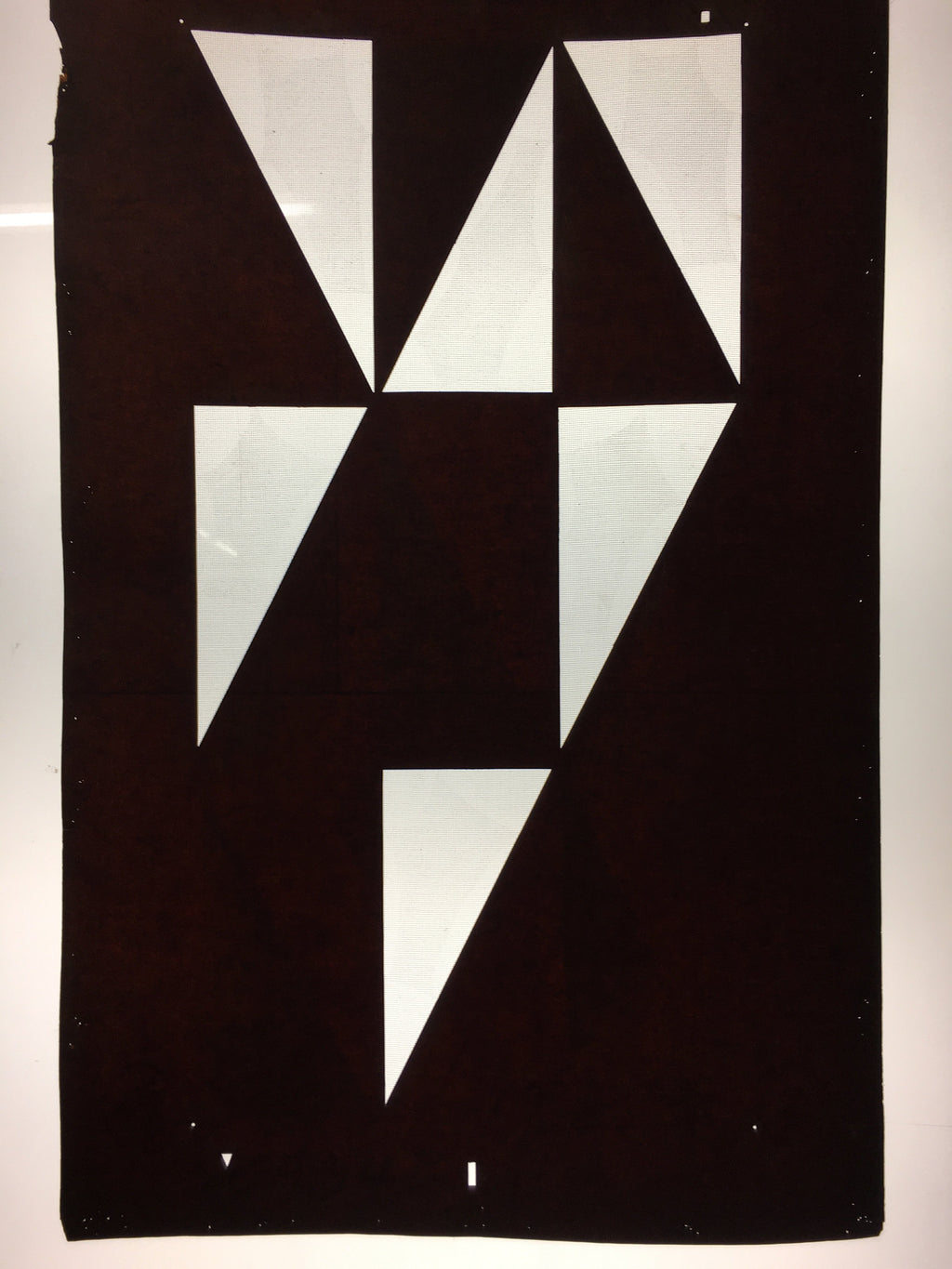 Antique Japanese Katagami Kimono Stencil Katazome Triangle Geometric C770